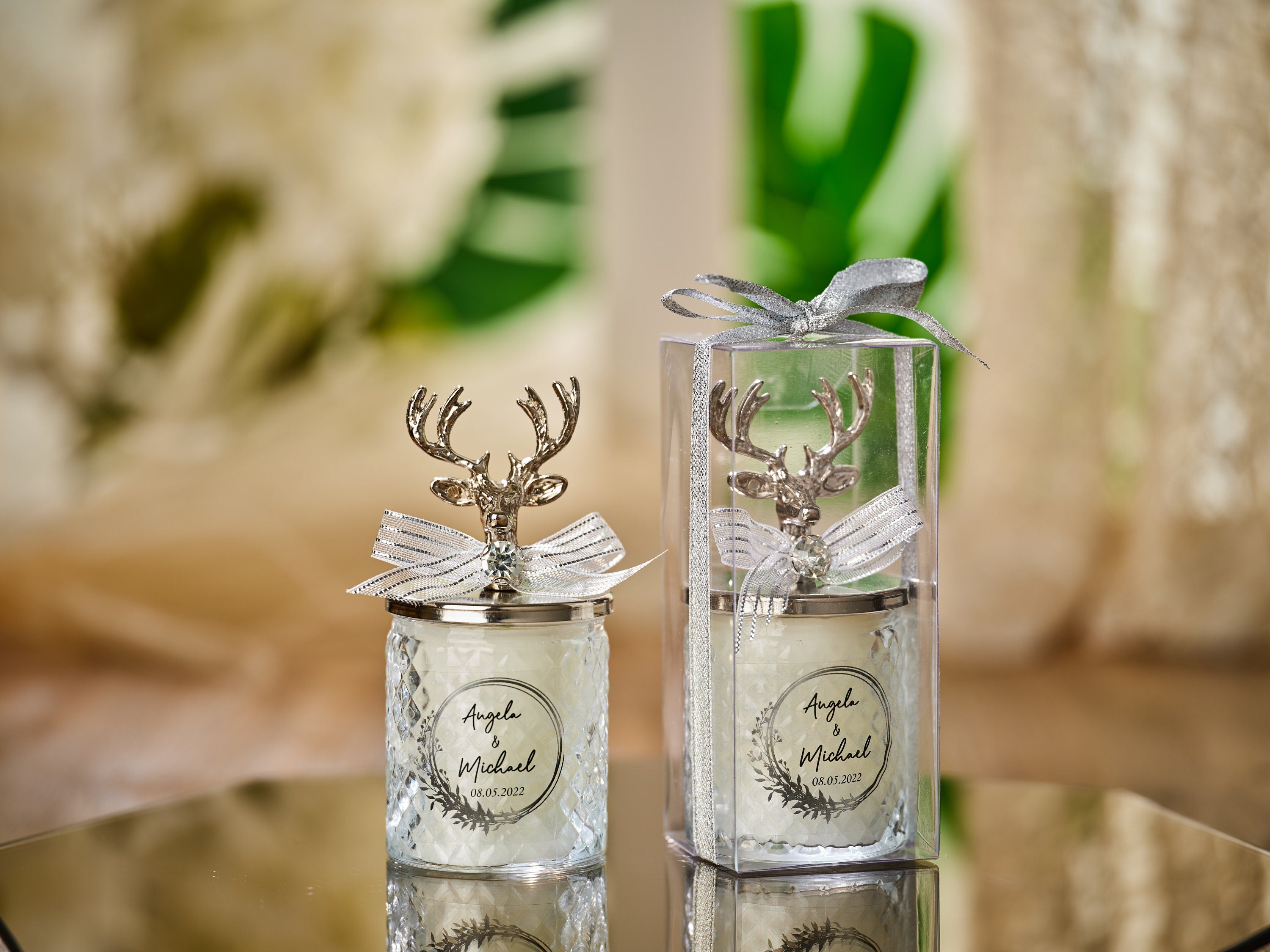 Personalized Elegant New Year Christmas Party Candle Thank you Favors, Winter Wedding Favors , Christmas Decorations , Happy Holiday Favors
