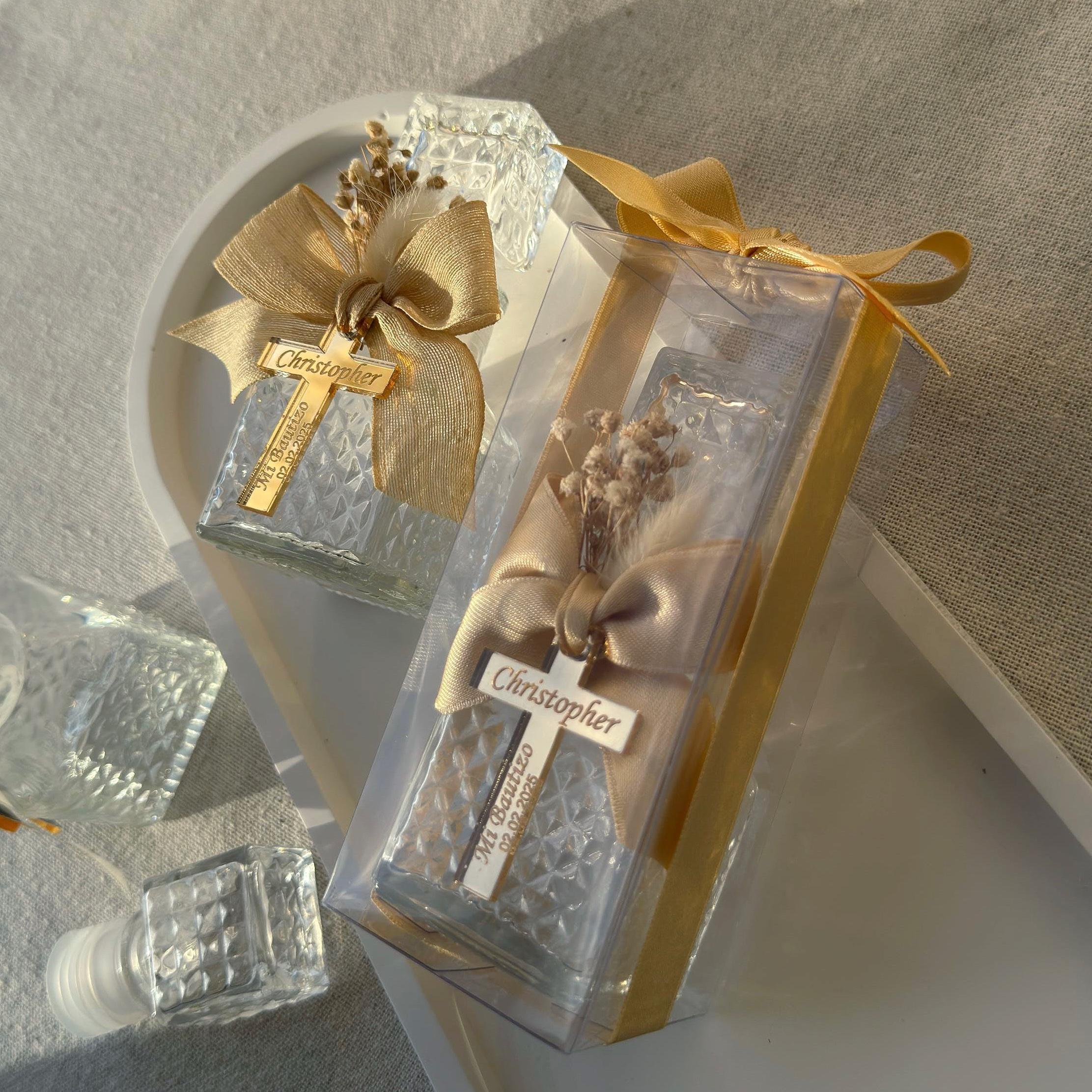 Personalized Empty Holy Water Glass Bottle, Baptism Favors, Holy Communion Favor for Guests, 50 cc Blessed Holy Water Bottle, Religious Gift