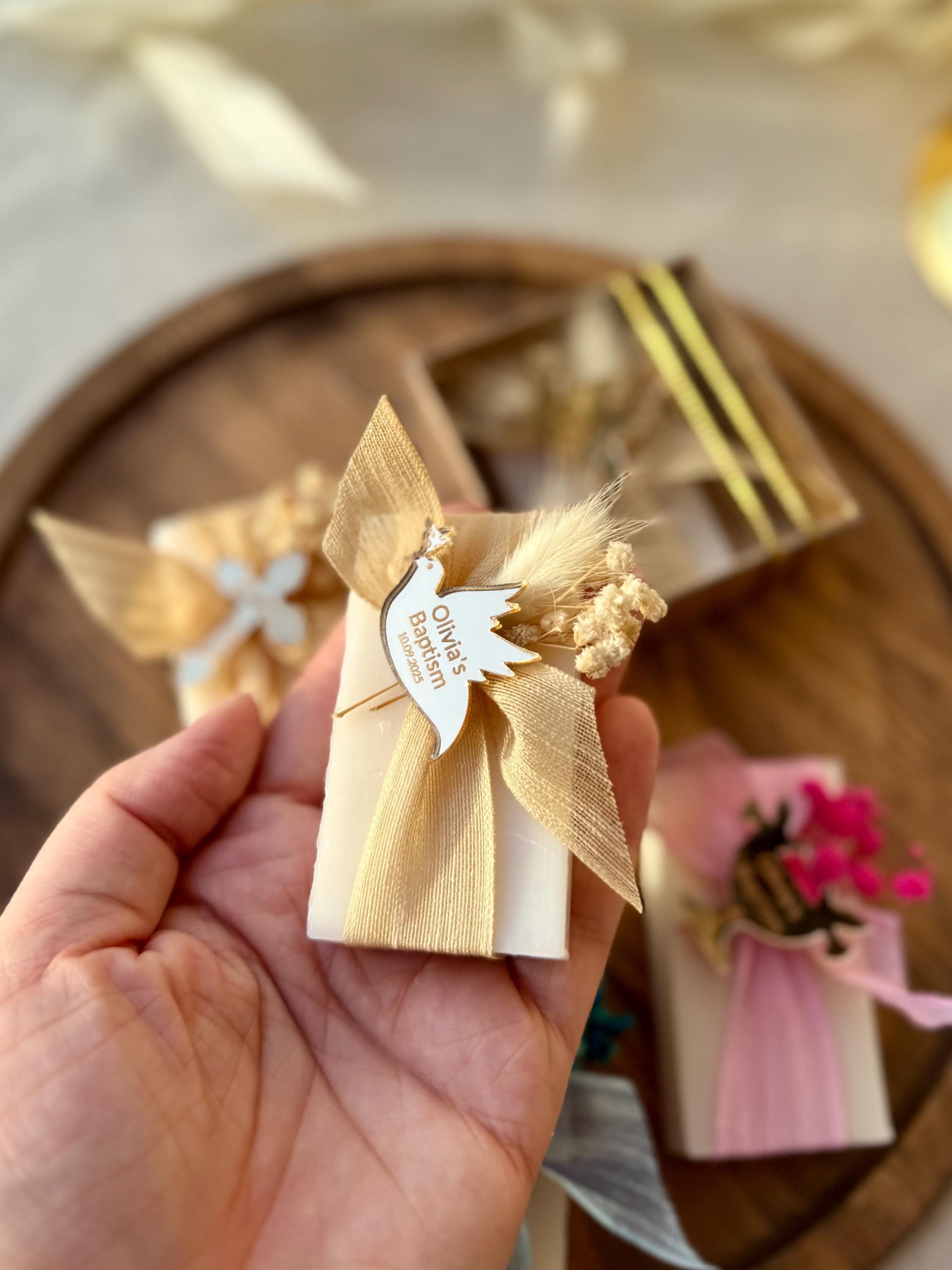 10 PCS Custom Baptism Soap Favors , Personalised Baby Shower Favors, Christening Favors , Boy Baptism , Girl Baptism, Communion Favor