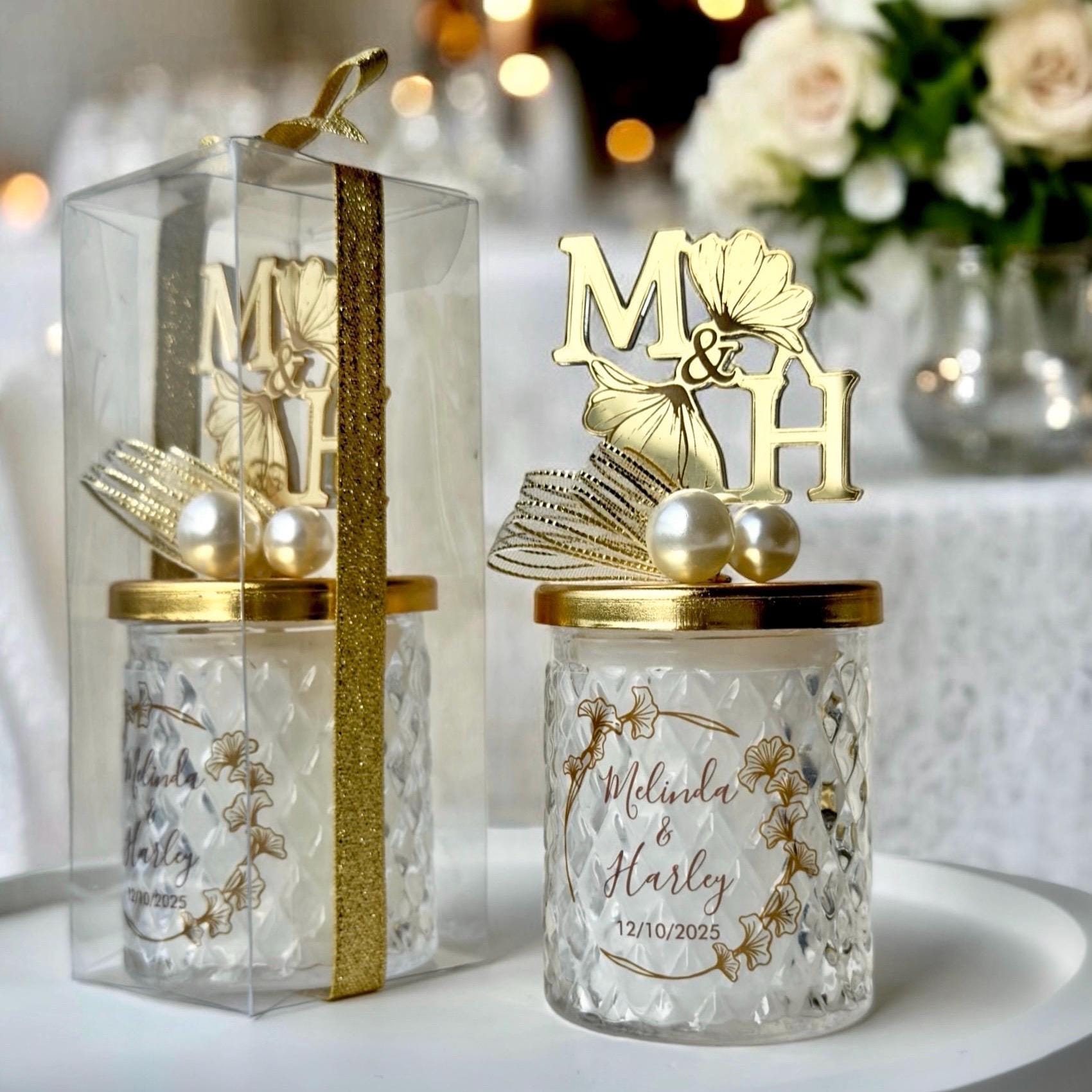 Monogram custom candles