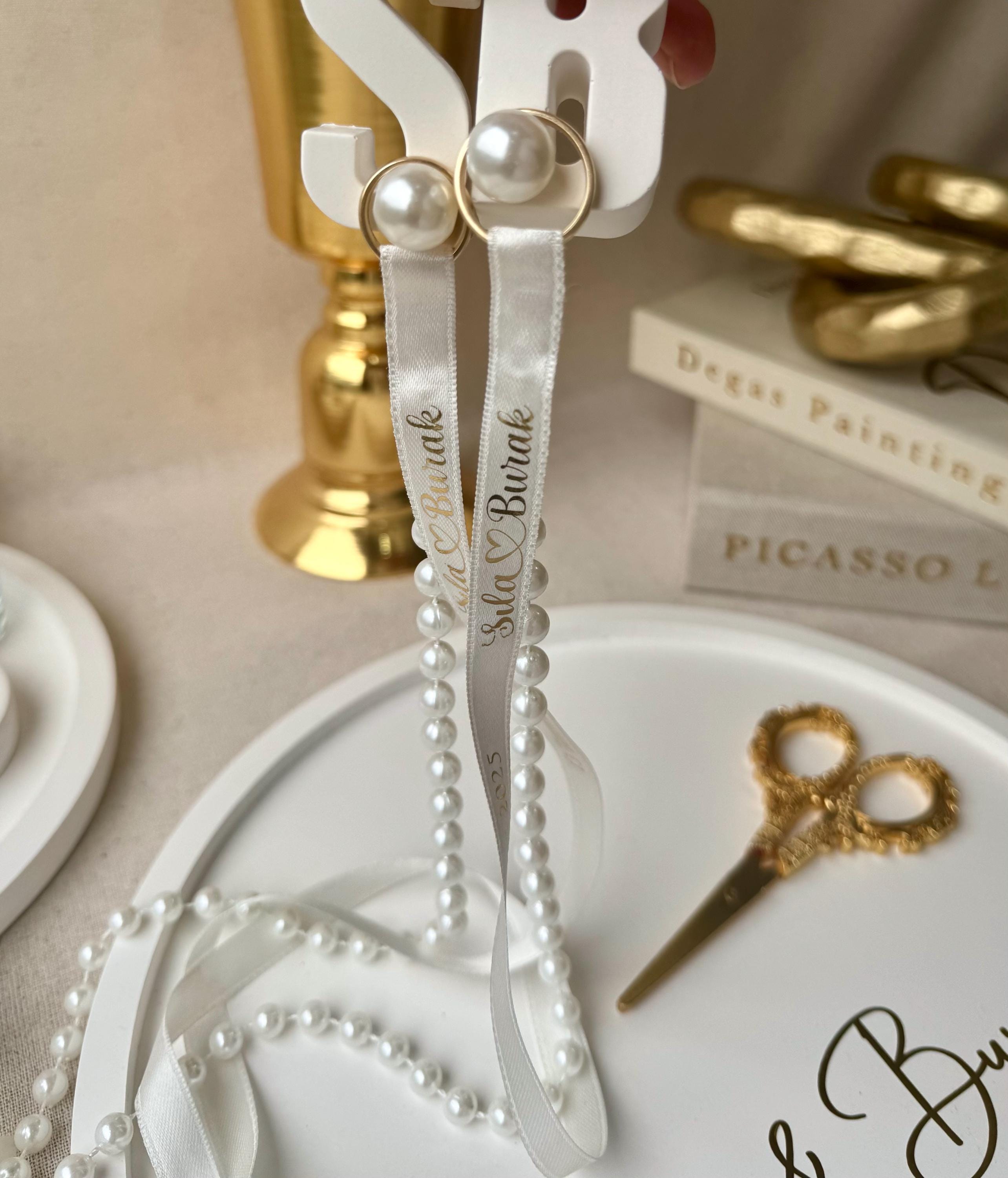 Handmade Engagement & Groom’s Coffee Tray Set – Personalized with Gold Foil, Söz Nişan Tepsisi Damat Kahve Tepsisi, Verlobungstablett