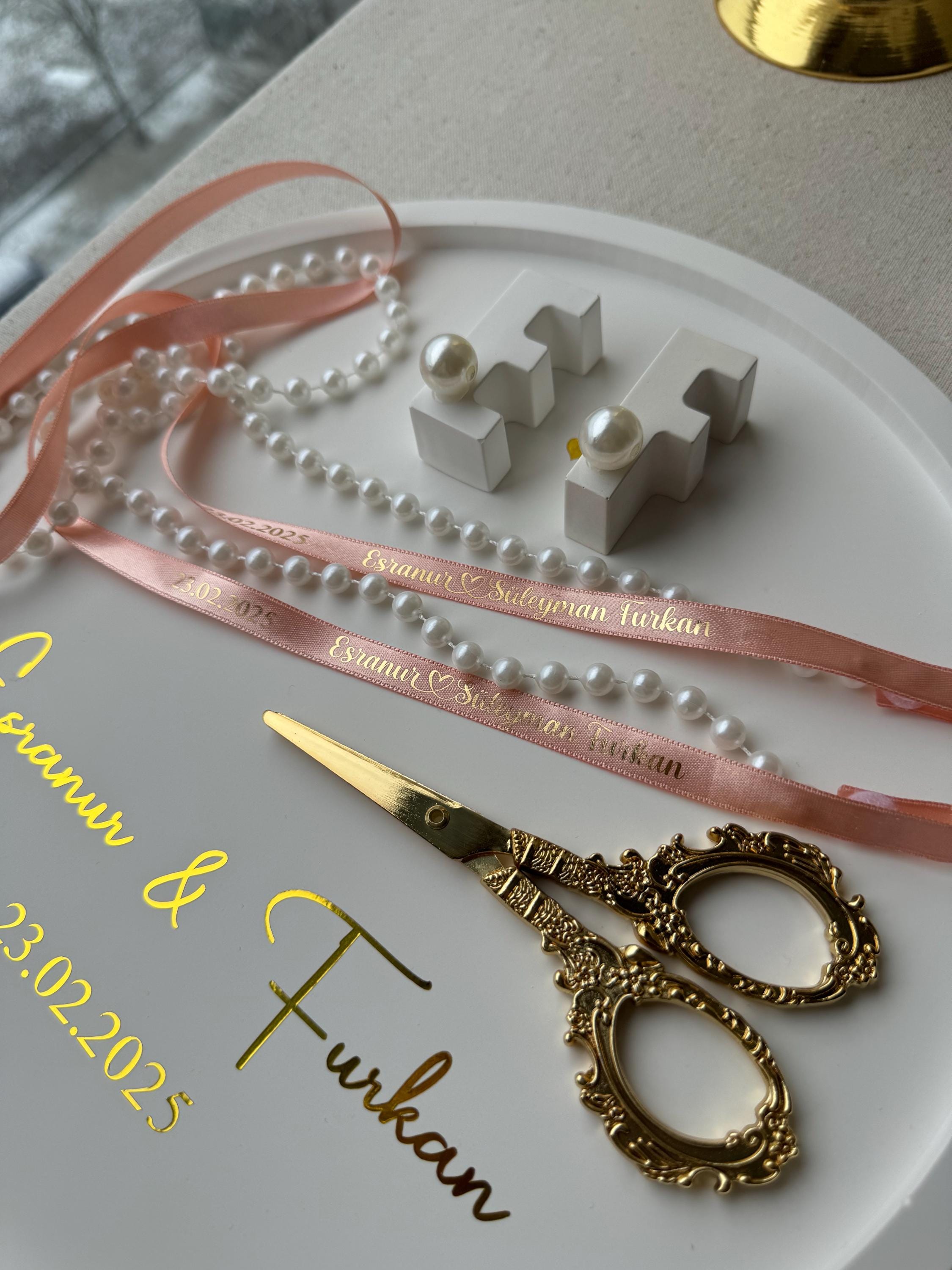 Handmade Engagement & Groom’s Coffee Tray Set – Personalized with Gold Foil, Söz Nişan Tepsisi Damat Kahve Tepsisi, Verlobungstablett