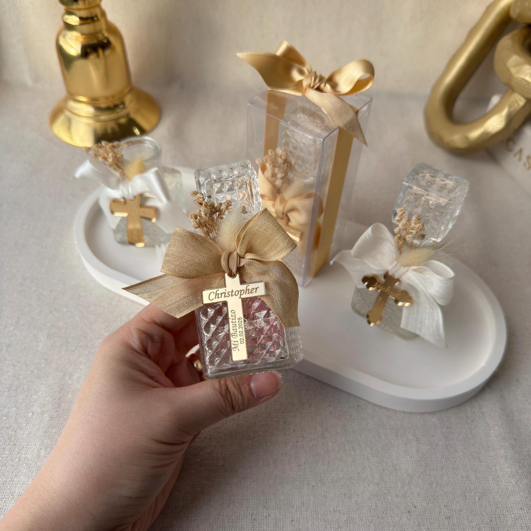 Personalized Empty Holy Water Glass Bottle, Baptism Favors, Holy Communion Favor for Guests, 50 cc Blessed Holy Water Bottle, Religious Gift