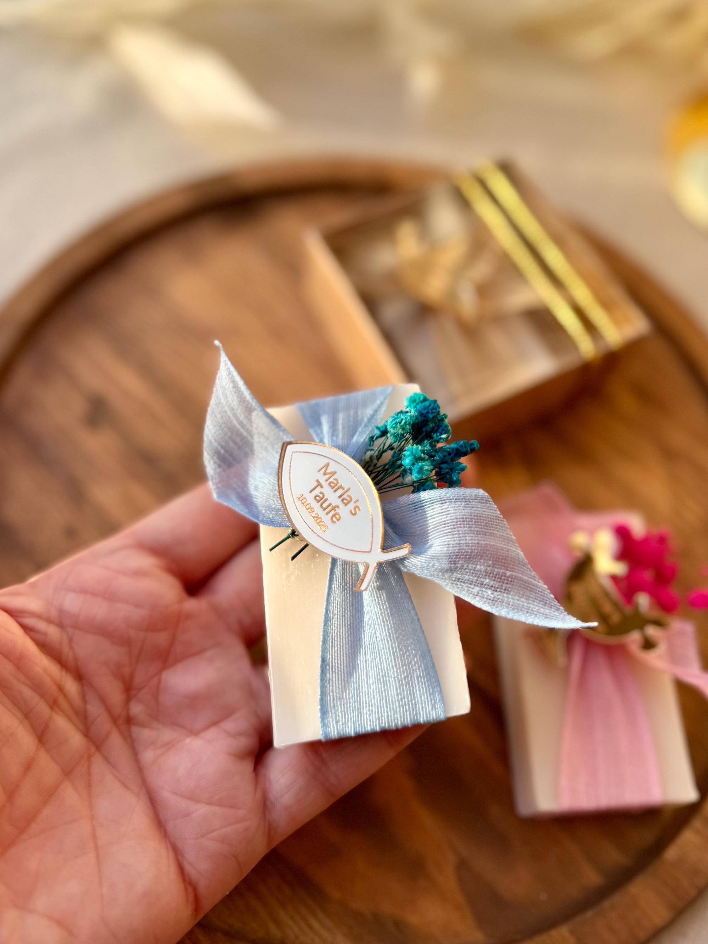 10 PCS Custom Baptism Soap Favors , Personalised Baby Shower Favors, Christening Favors , Boy Baptism , Girl Baptism, Communion Favor