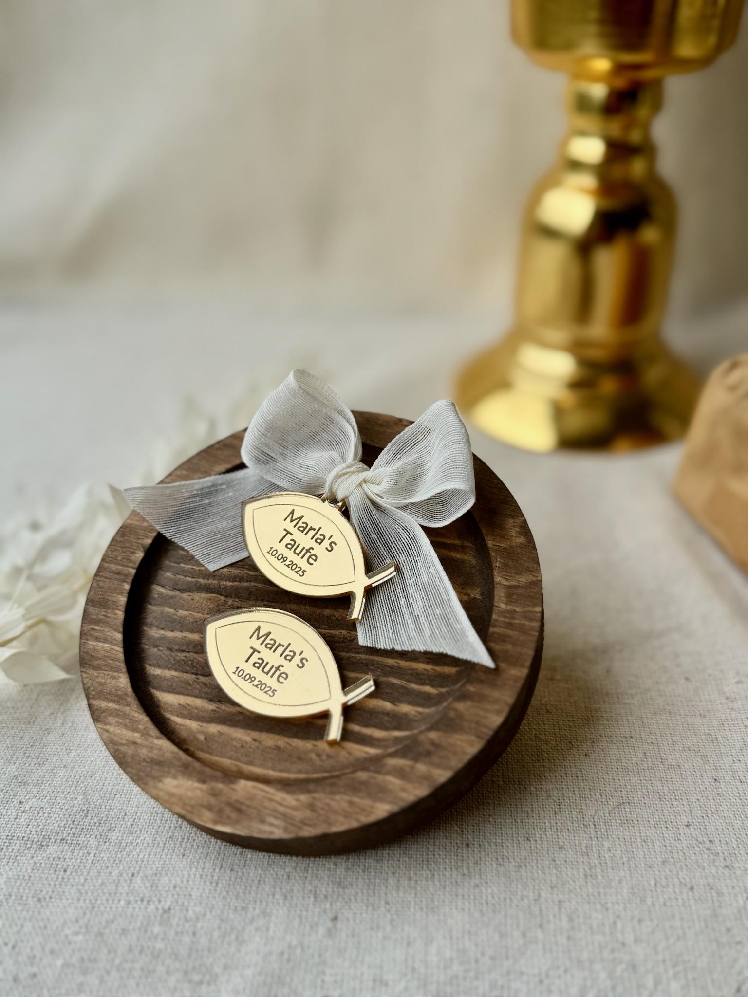 Premium Personalized Custom Design Acrylic Mirror Baptism Celebration Tag, Gold Silver Mirror Religious Symbol Gift Tag, Holy Communion Tags