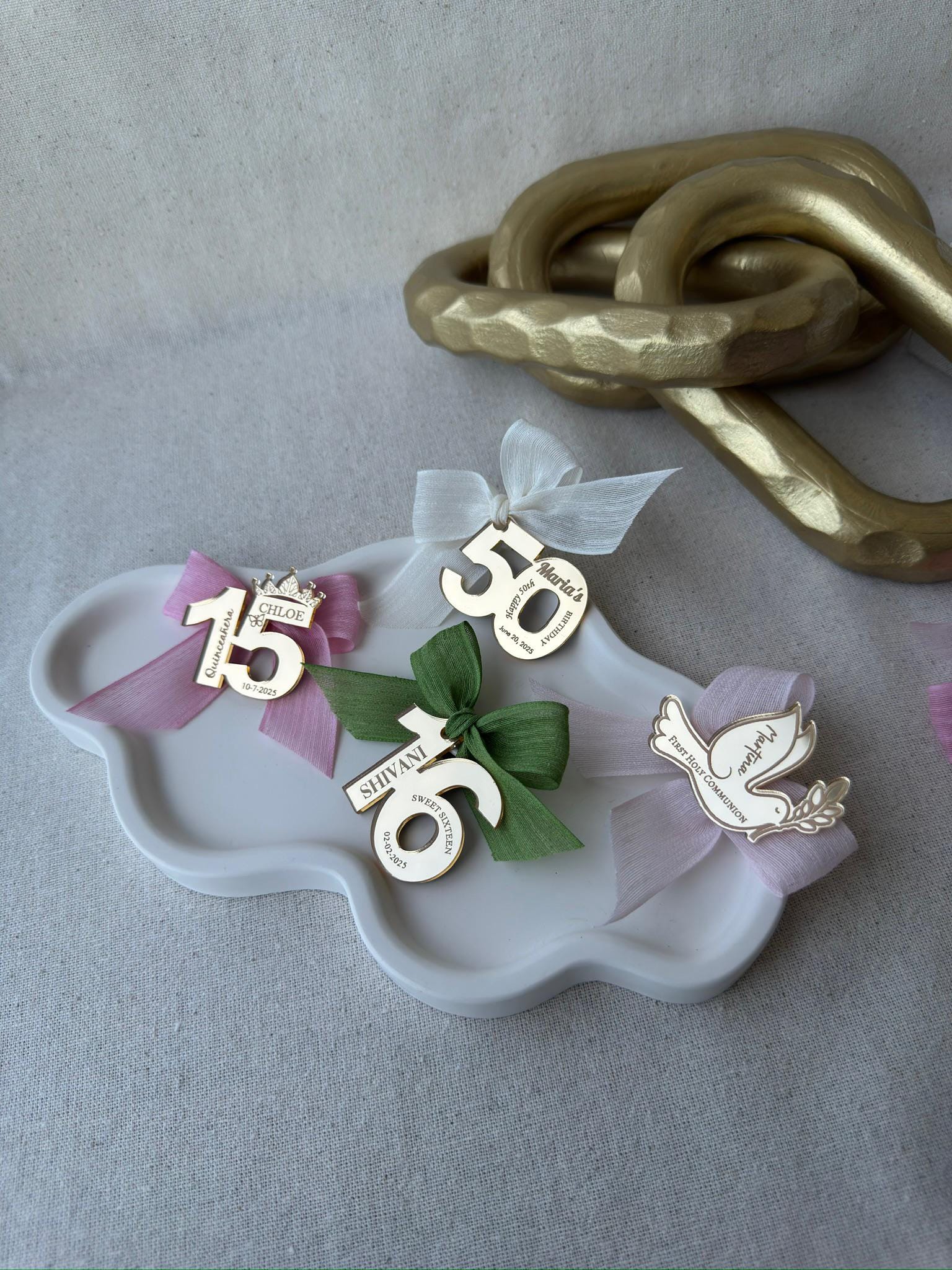 Personalized Number Tag for Celebration Party Favor for Sweet 16 Table Decoration for Party Gift Item for Birthday Event Accessory for