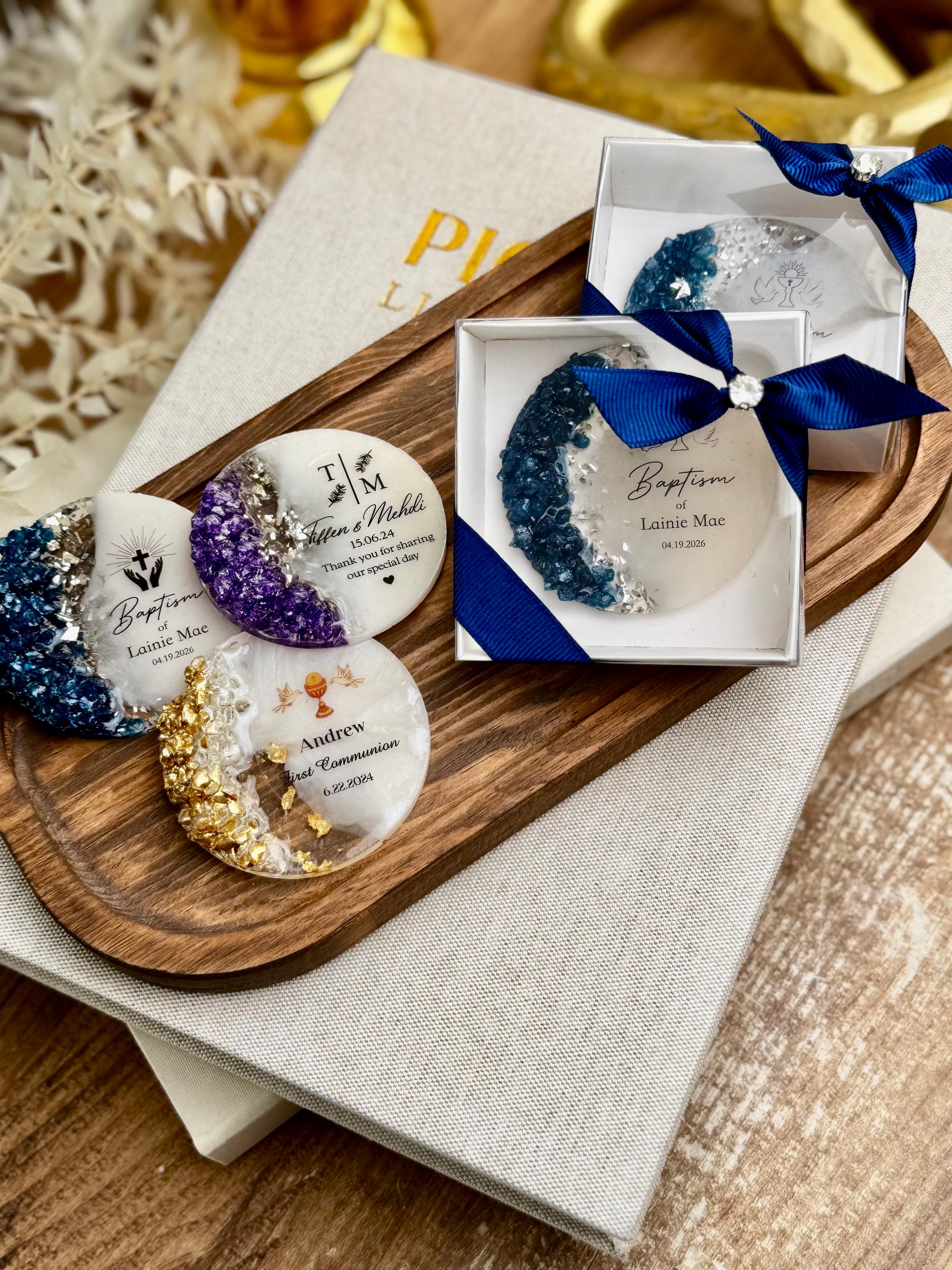 Religious Keepsake Magnet Moon Design Custom Details Crystal Accents Personalized Options Premium Construction Special Memory Collection Holy Celebration Gift Beautiful Display Collection Silver Embellishments Spiritual Treasure Handcrafted