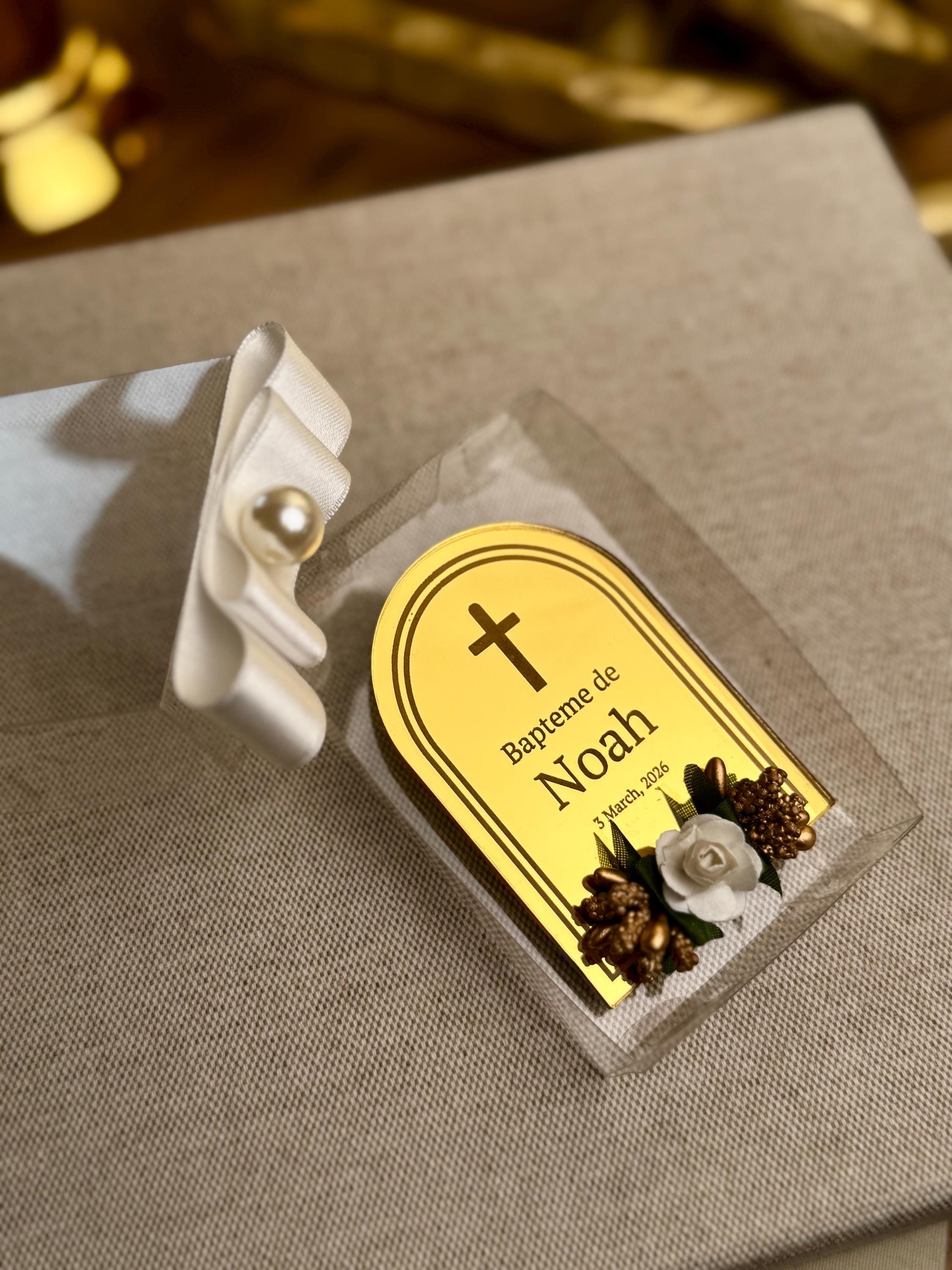 Personalized Acrylic Mirror Magnet Favors for Guests, Baptism Gift Magnet Favors, Christening gifts, Baptism gift boy, Baptism gift girl