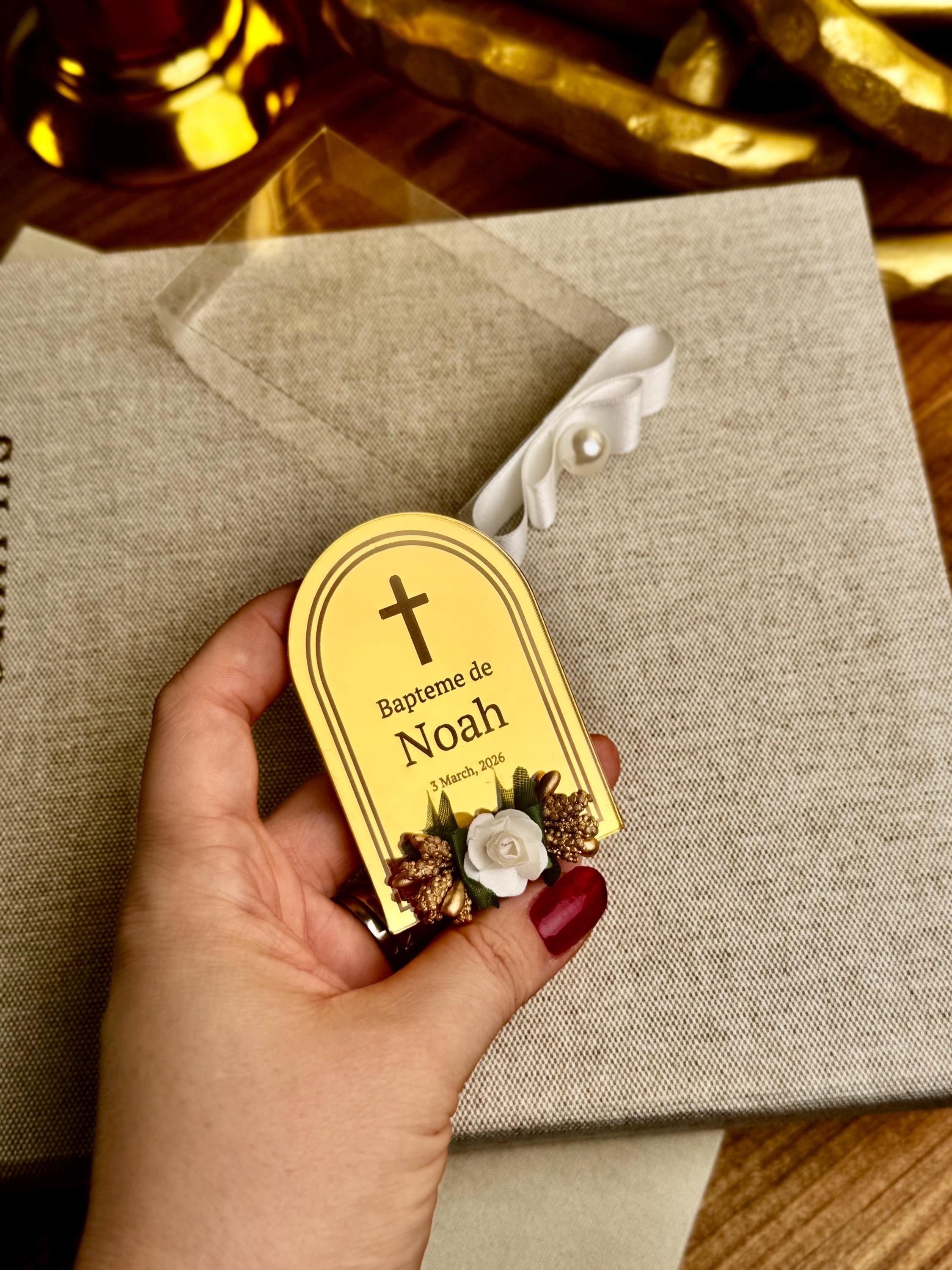 Personalized Acrylic Mirror Magnet Favors for Guests, Baptism Gift Magnet Favors, Christening gifts, Baptism gift boy, Baptism gift girl