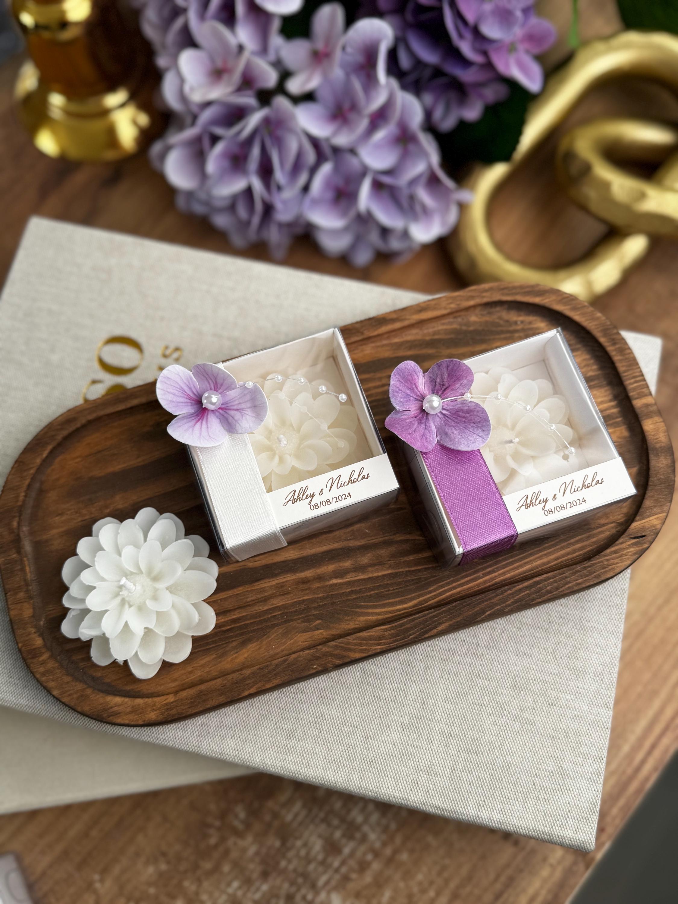 Personalized Bulk Lotus Flower Candle for Guests, Wedding Candle gift for Guests, Baby Shower Candles,Elegant Party Favors , Candle Favors