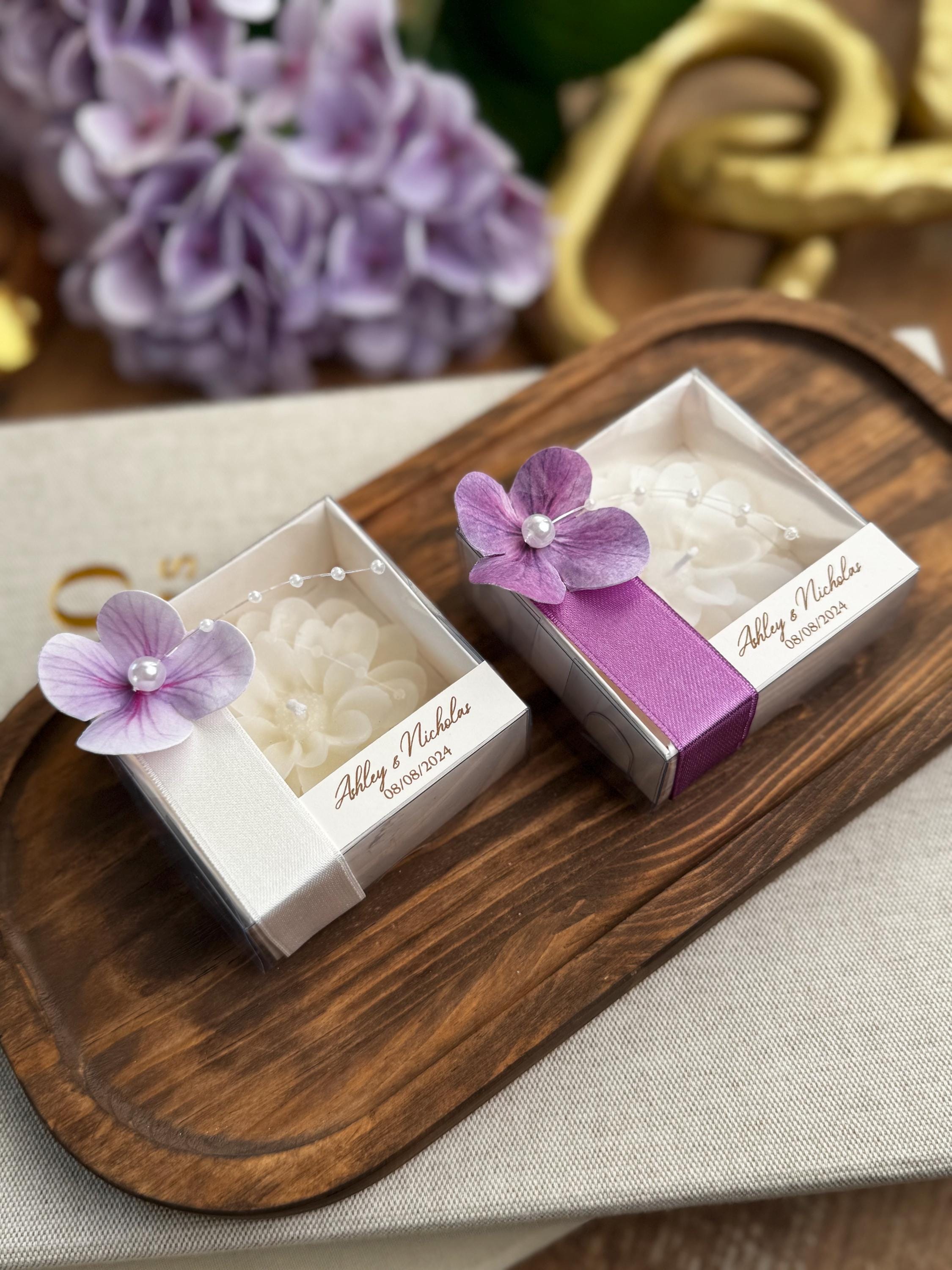 Personalized Bulk Lotus Flower Candle for Guests, Wedding Candle gift for Guests, Baby Shower Candles,Elegant Party Favors , Candle Favors