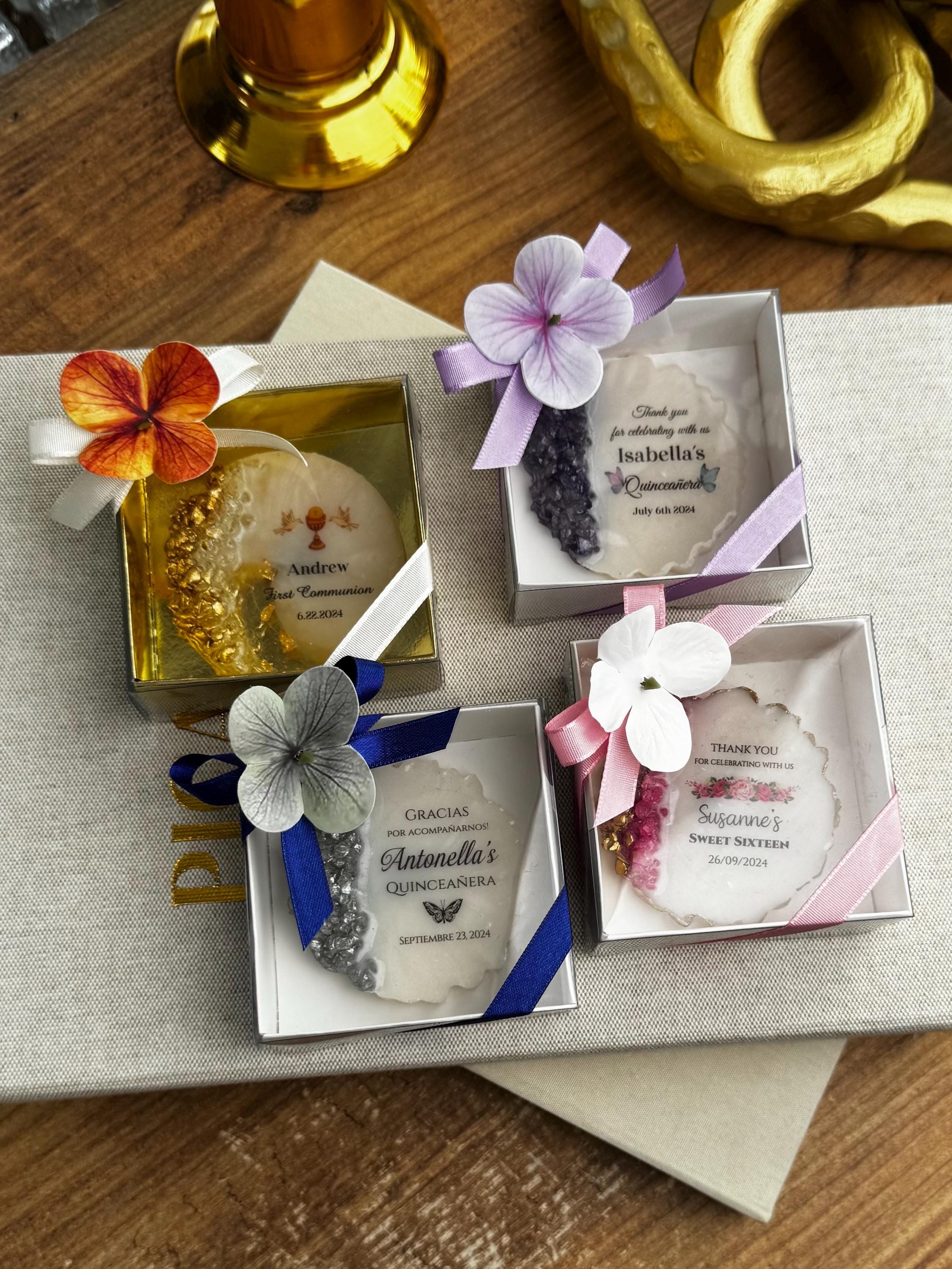 Personalized Sweet 16 Favors, Baptism Epoxy Magnet, Quinceañera, Confirmation, Christening Gift, Custom Epoxy Fridge Magnet, First Communion