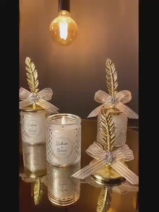 Luxury Silver Wedding Candle Personalized Favor for Guest • Bridal Shower Favors • Bulk Wedding Favors • Thank you Favors • Favors for Guest
