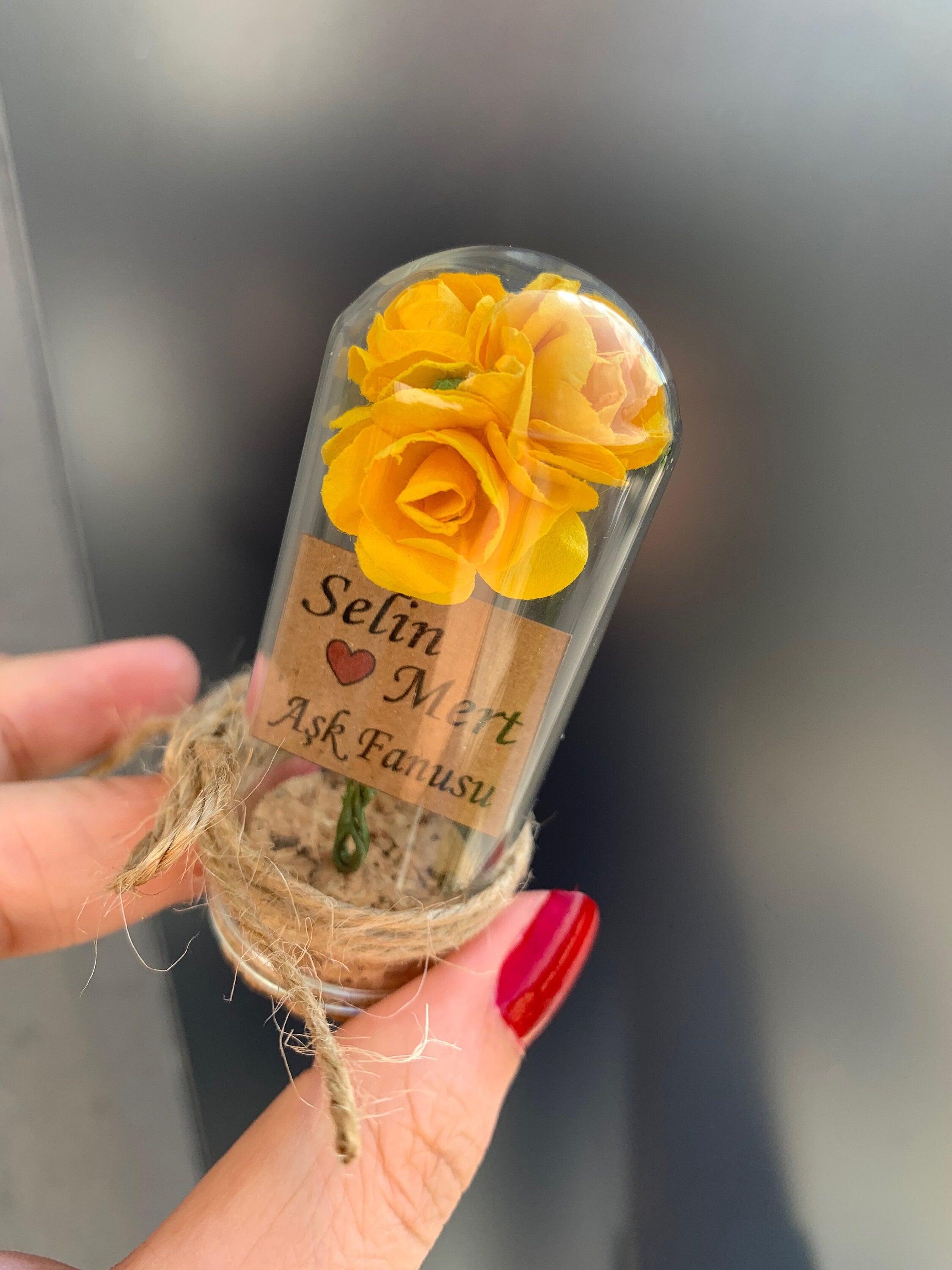 Personalised Wedding Party Thank you Favors for Guests Beauty And The Beast Rose Enchanted Rose Rose In Mini Glass Dome Wedding Favor 10 PCS