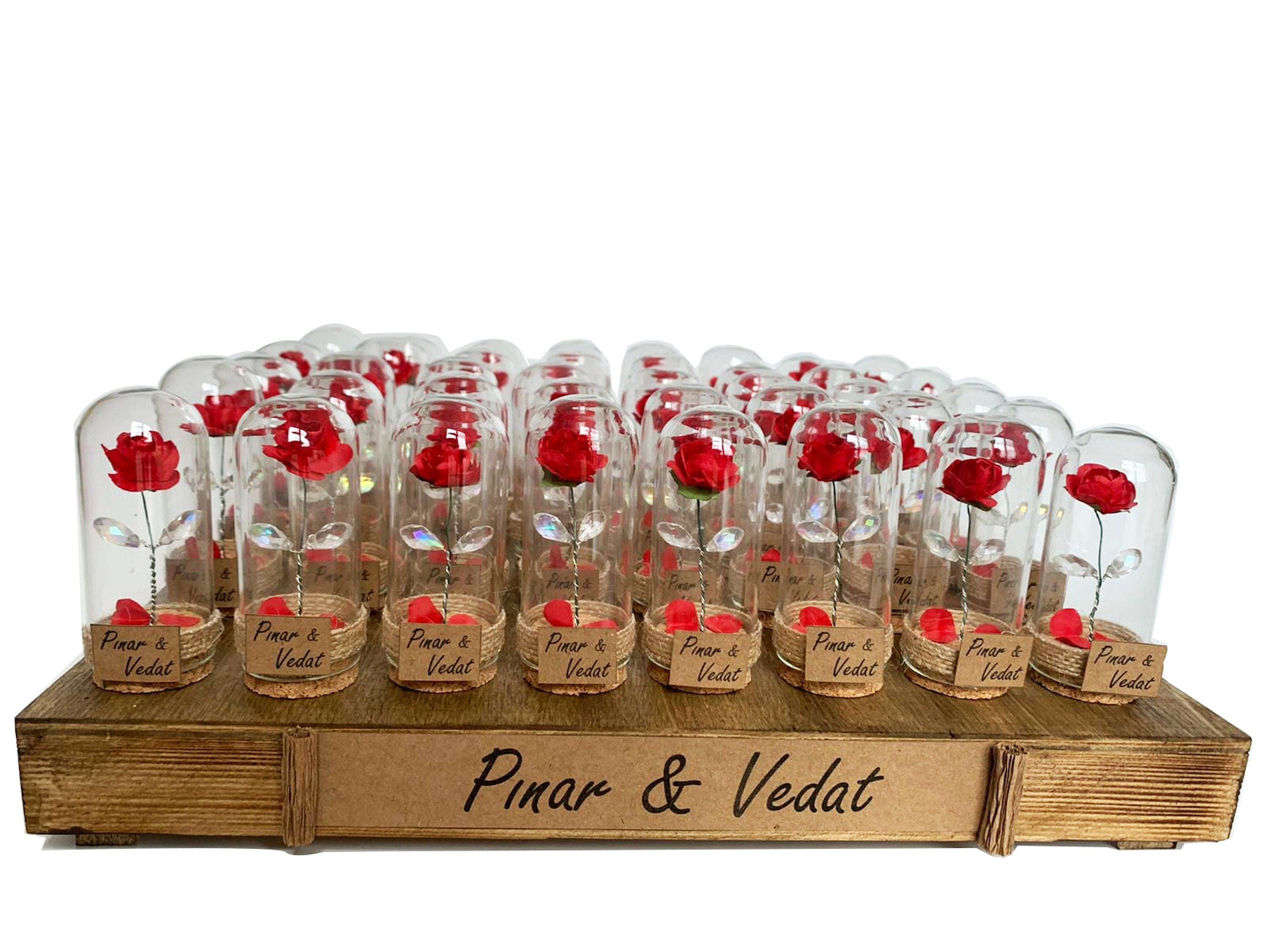 Red Rose Funeral Favors for Guests