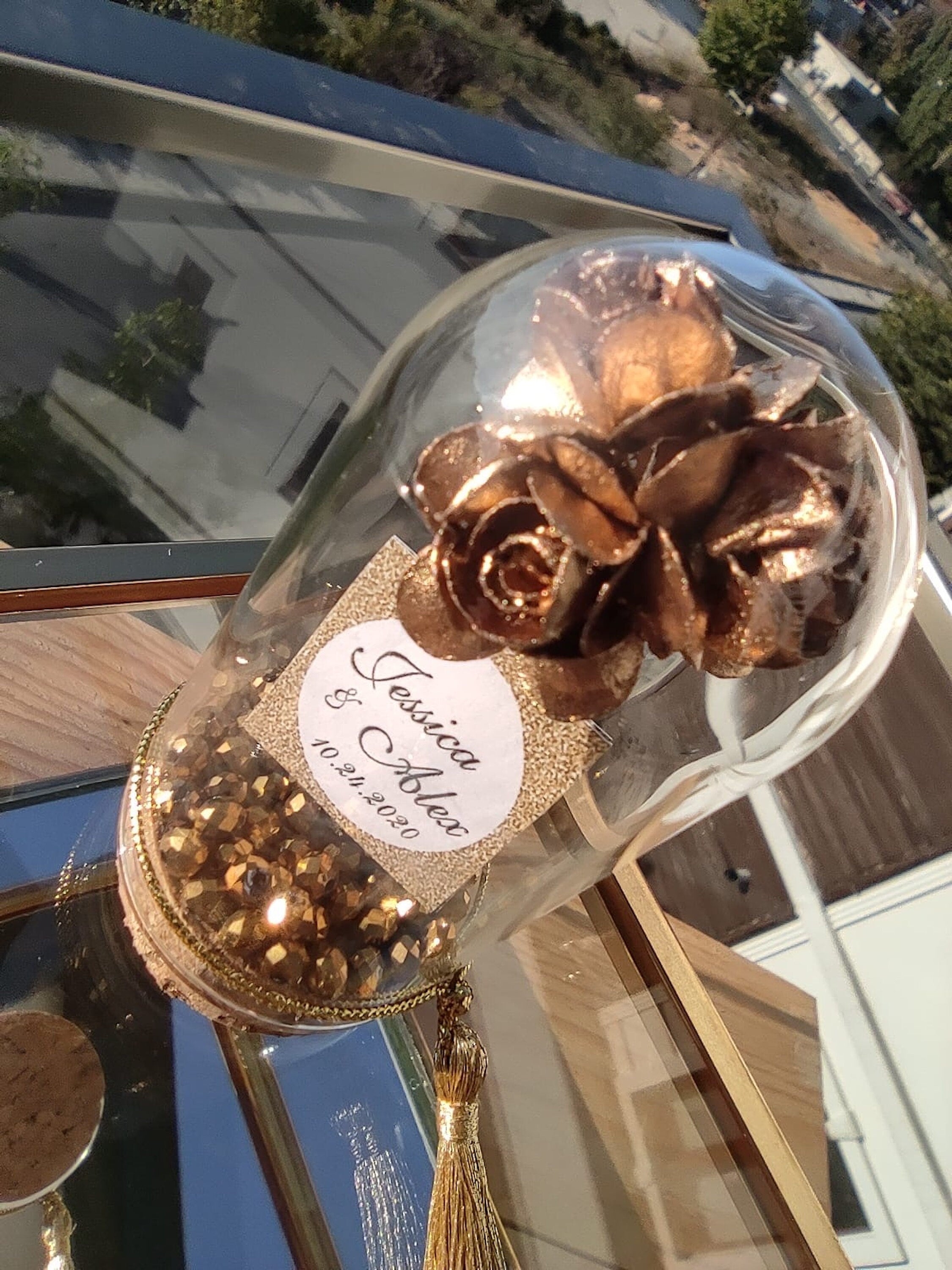 10 pcs Wedding favors for guests . Beauty and the Beast Custom Favors . Rose Gold Glass Dome Thank you Favors . Wedding Favors Gifts