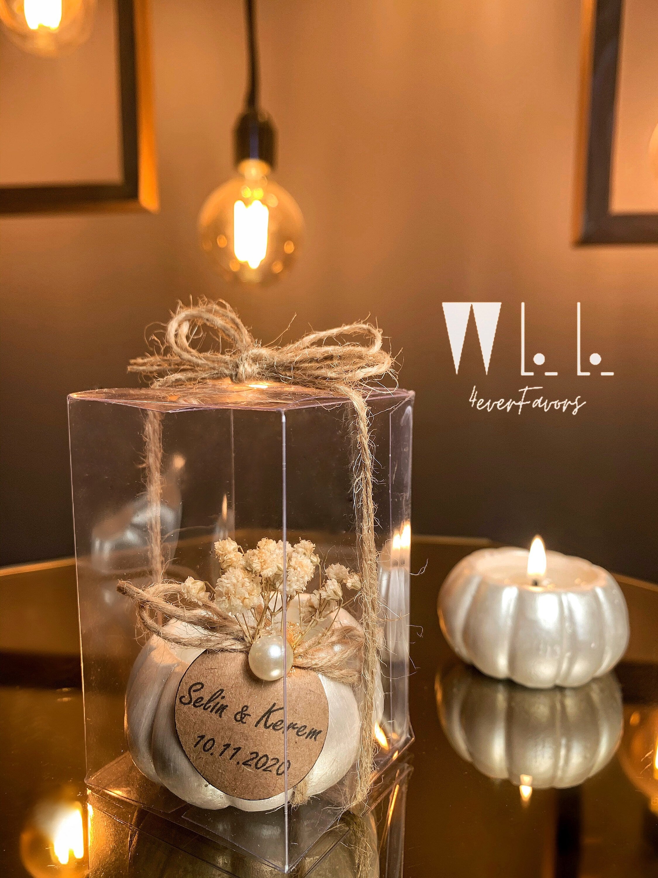 Mini Pumpkin Candles with Custom Labels