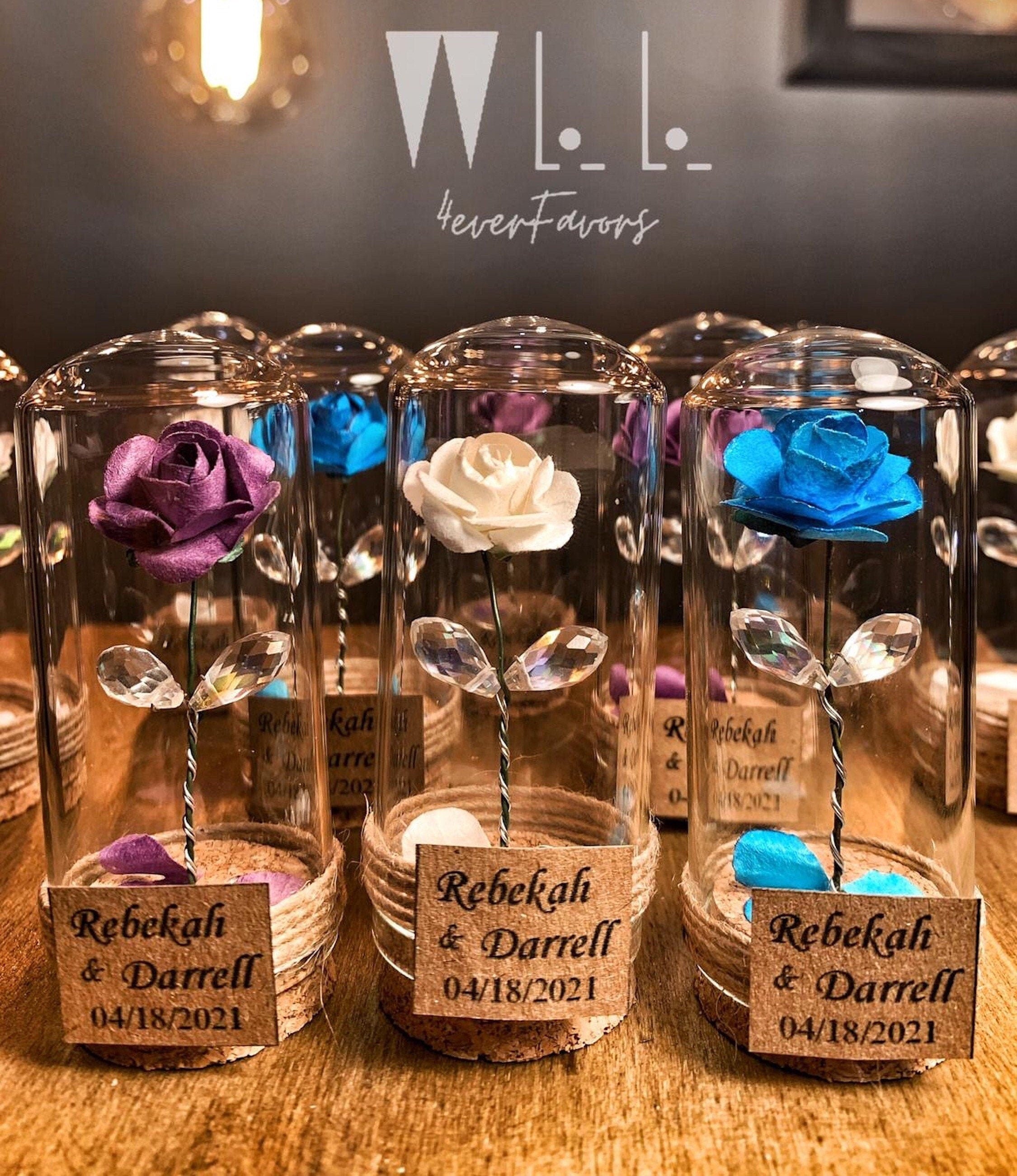 10 pcs Wedding favors for guests . Beauty and the Beast Custom Favors . Rose Gold Glass Dome Thank you Favors . Wedding Favors Gifts