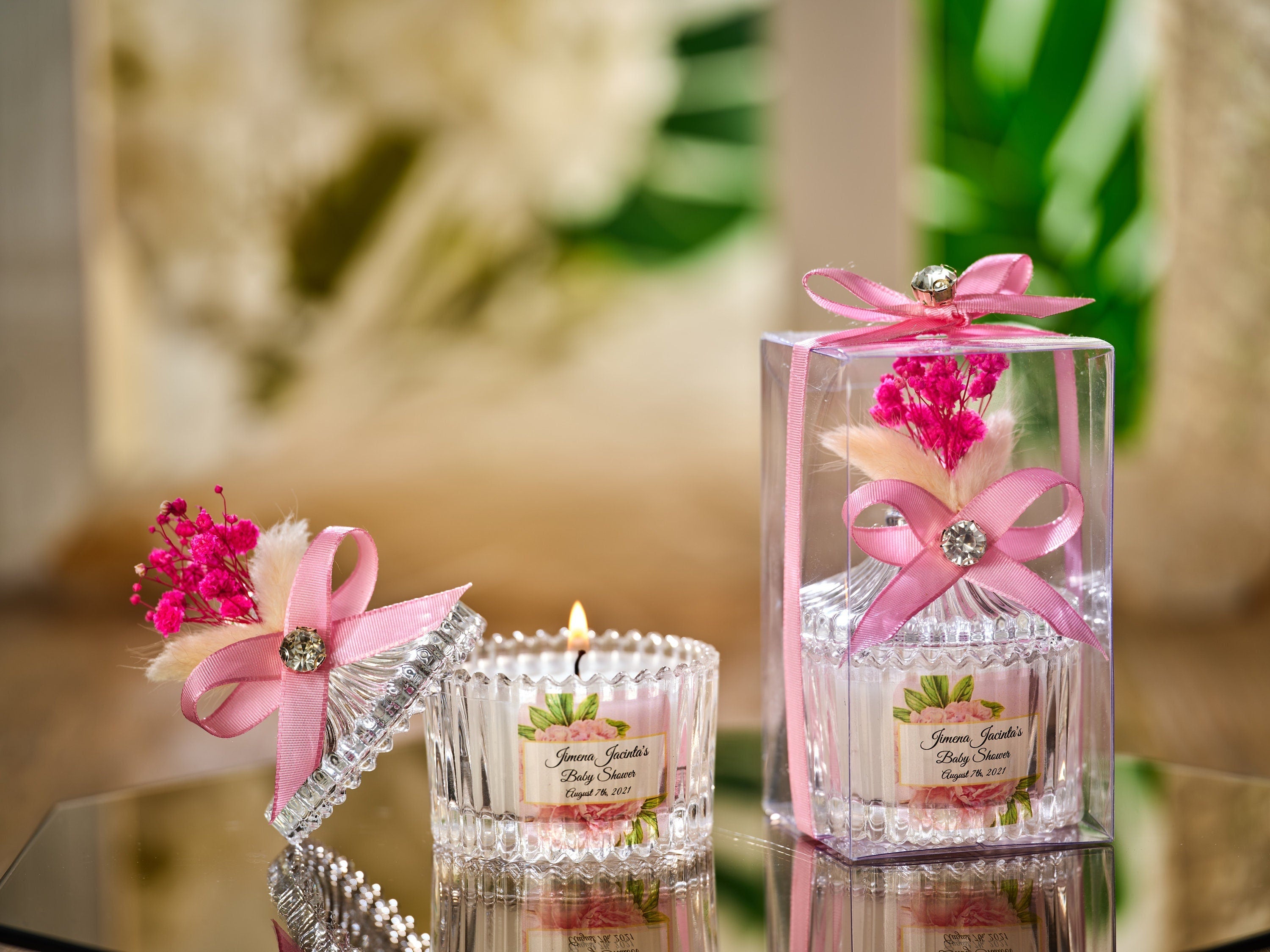 Personalized Glass Candle Favors