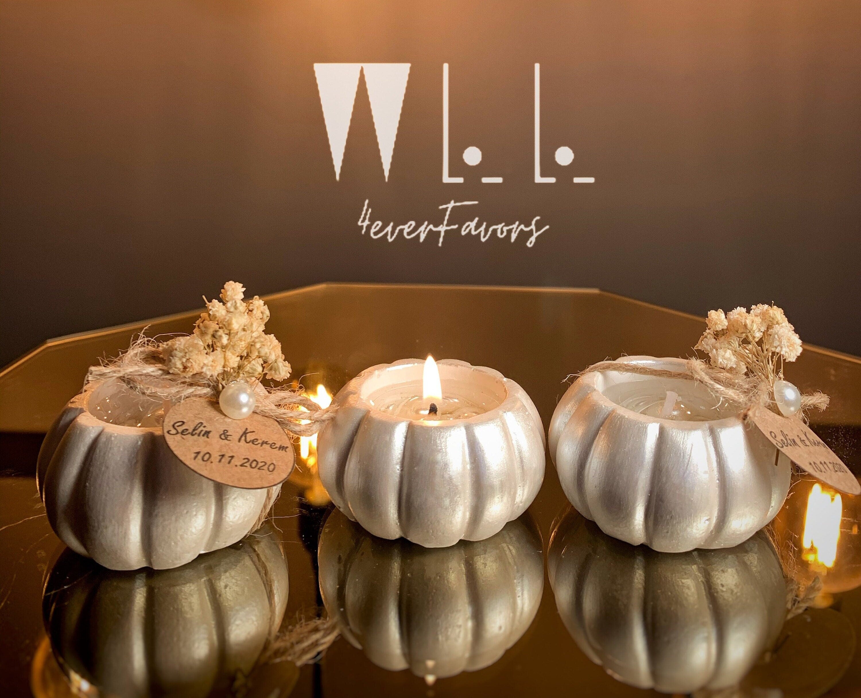 Mini Pumpkin Candles with Custom Labels