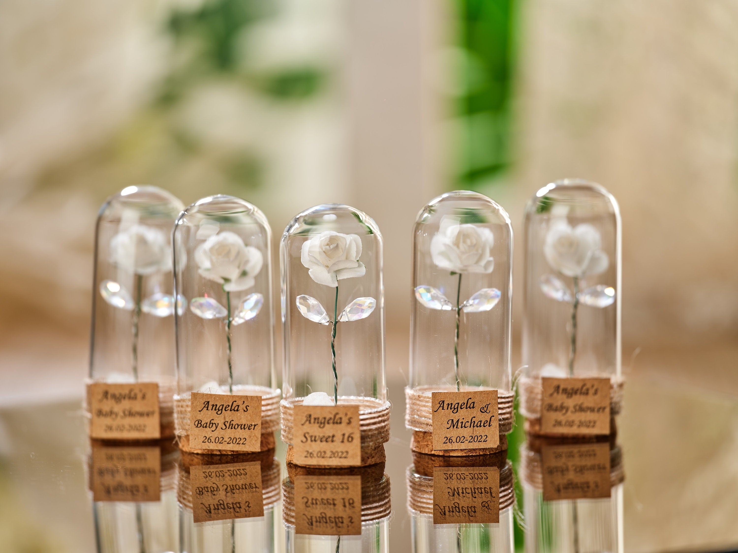 Red Rose Funeral Favors for Guests