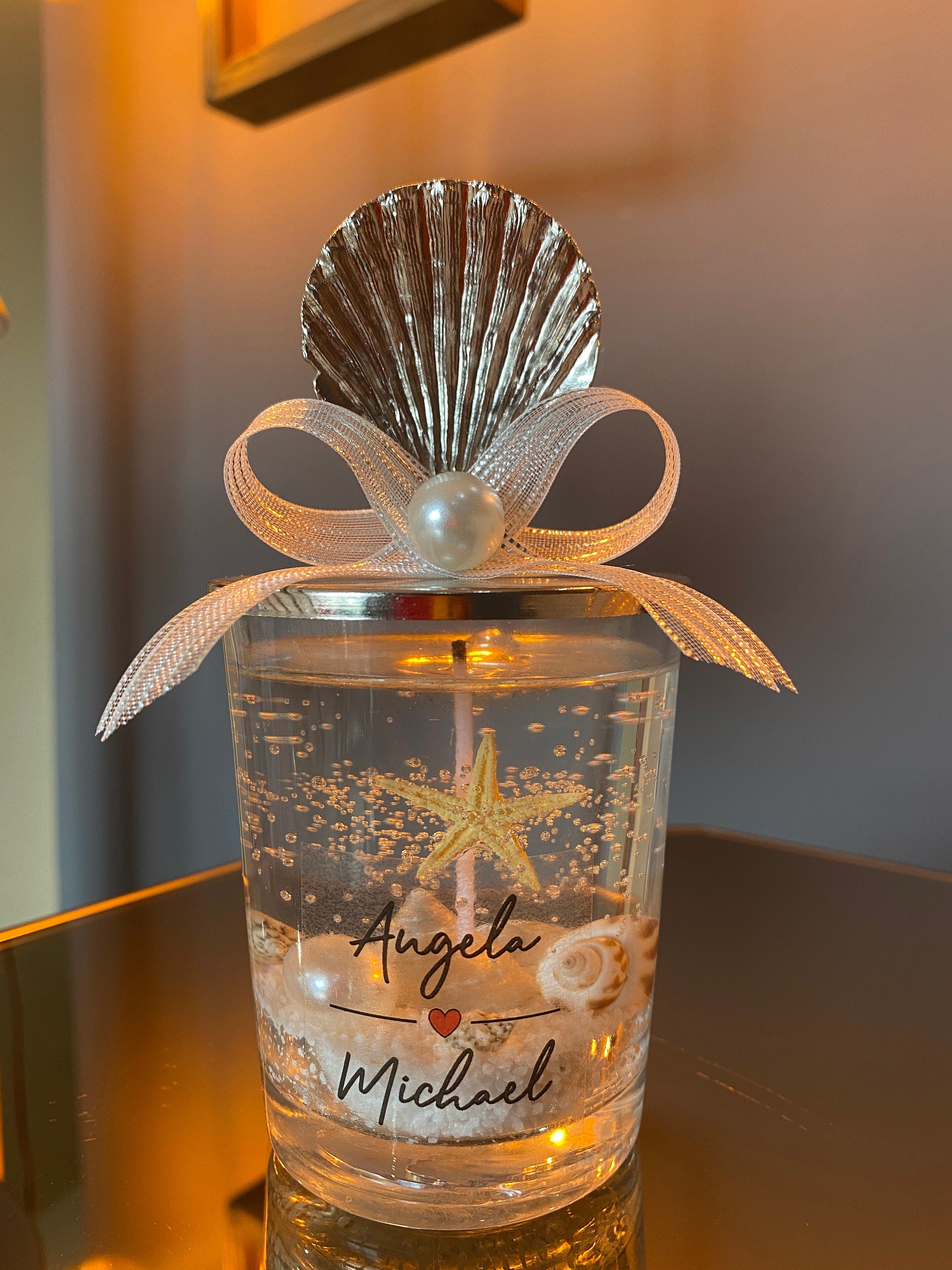 Personalized Sea Shell Candle Favors