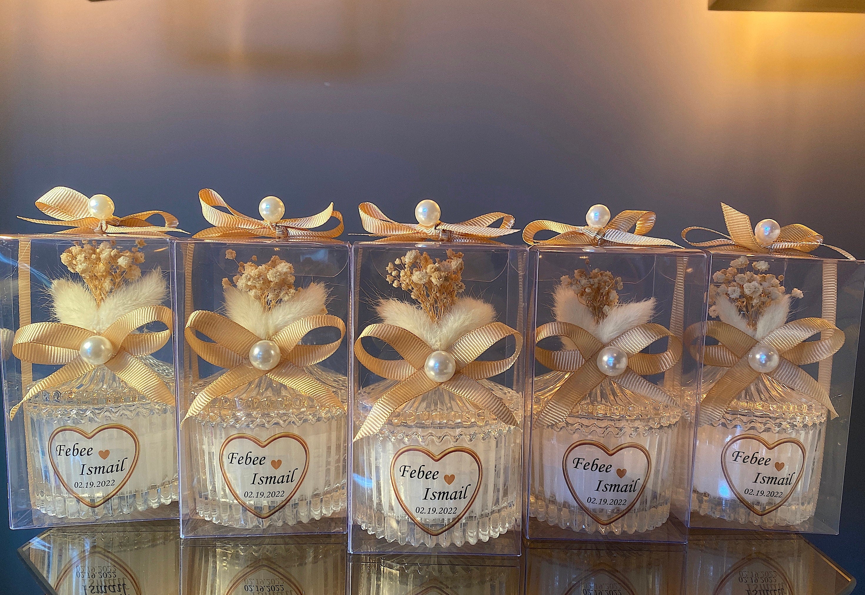 Custom Wedding Party Thank you Candle Favor for Guests, Luxury Wedding Candle Favors for Guest, Elegant Candle in glass, Wedding Favor