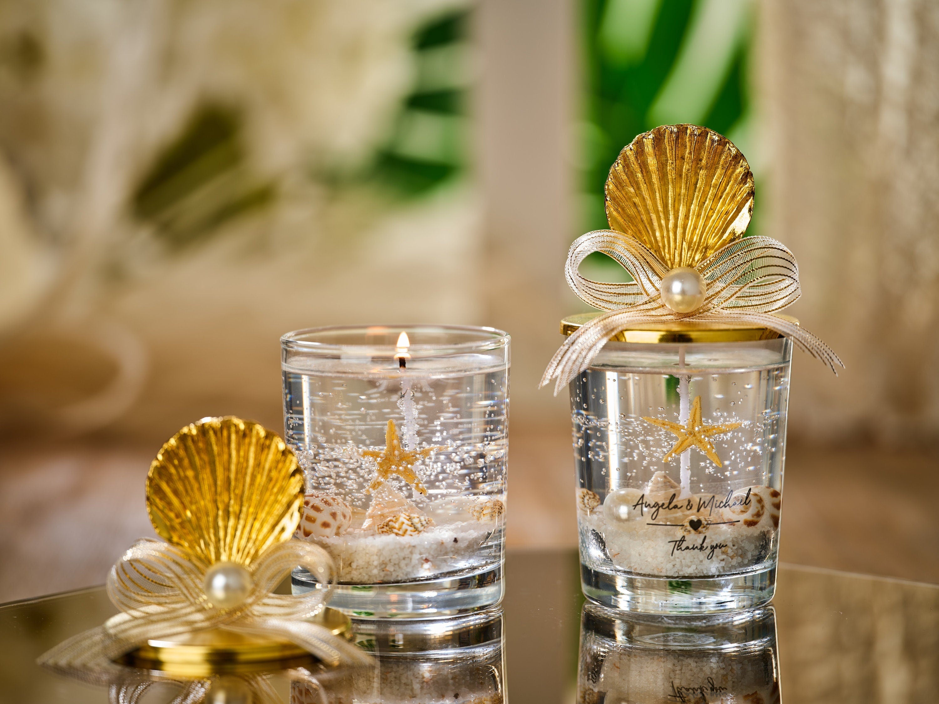 Personalized Sea Shell Candle Favors