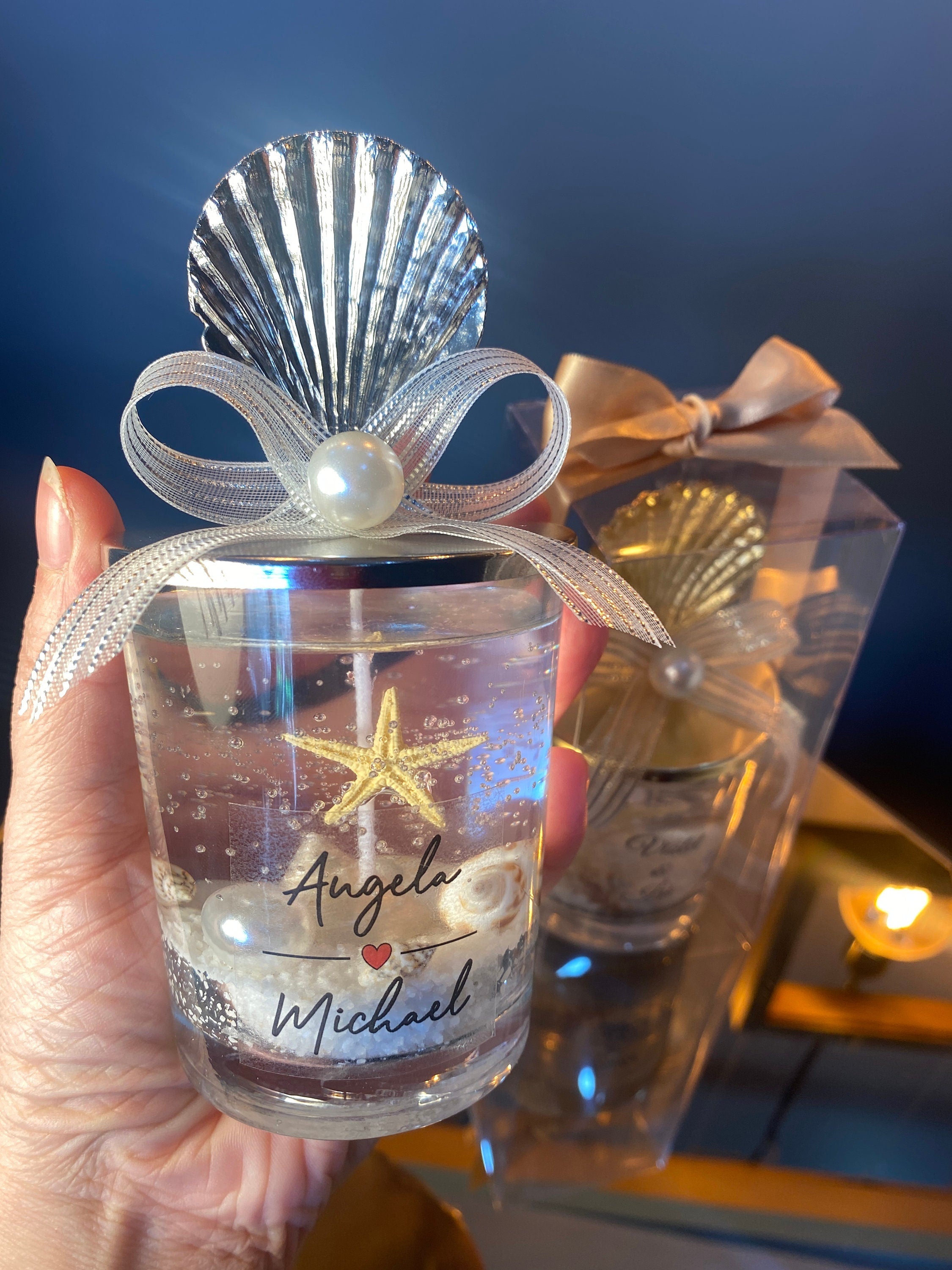 Personalized Sea Shell Candle Favors