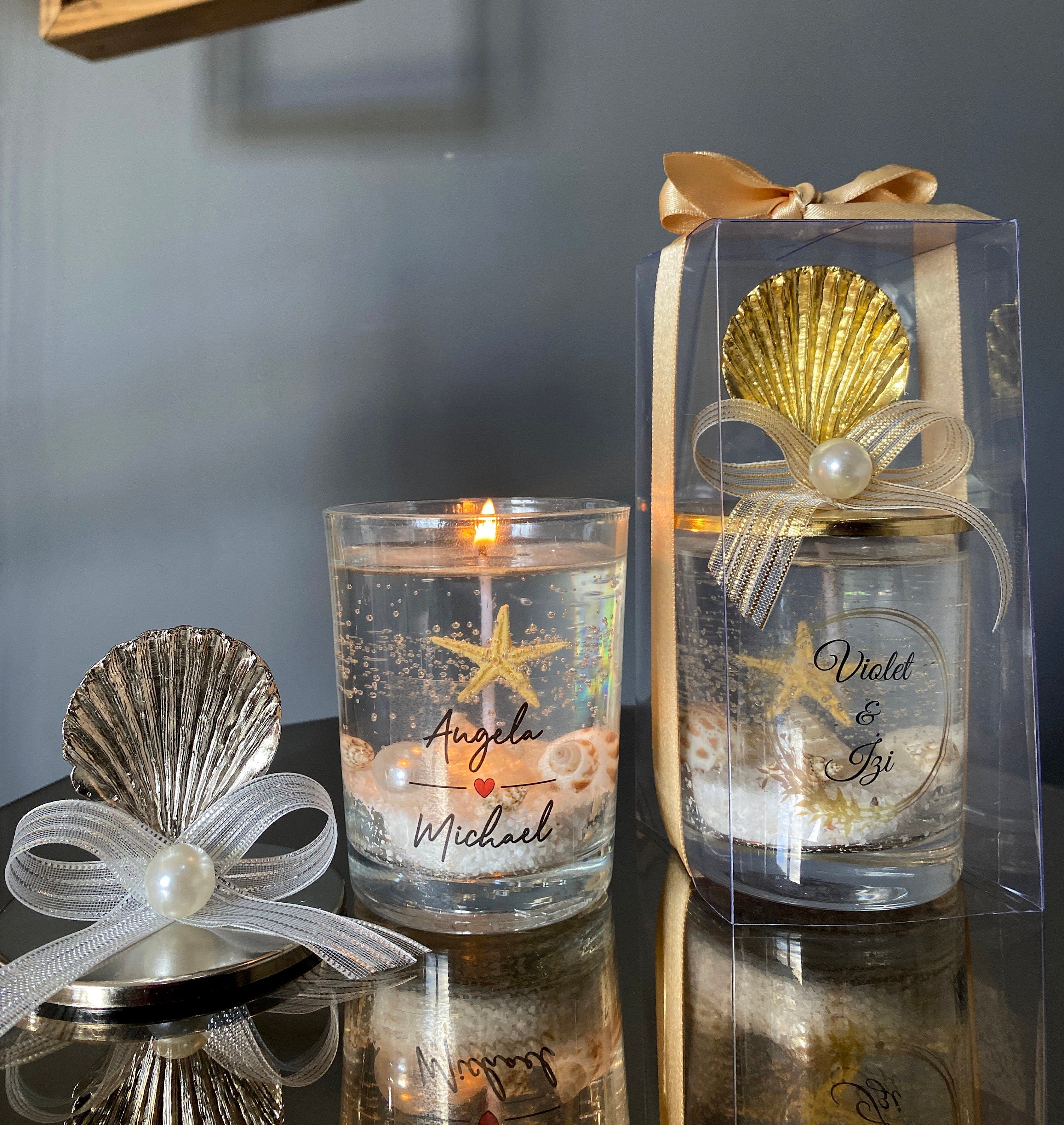 Personalized Sea Shell Candle Favors