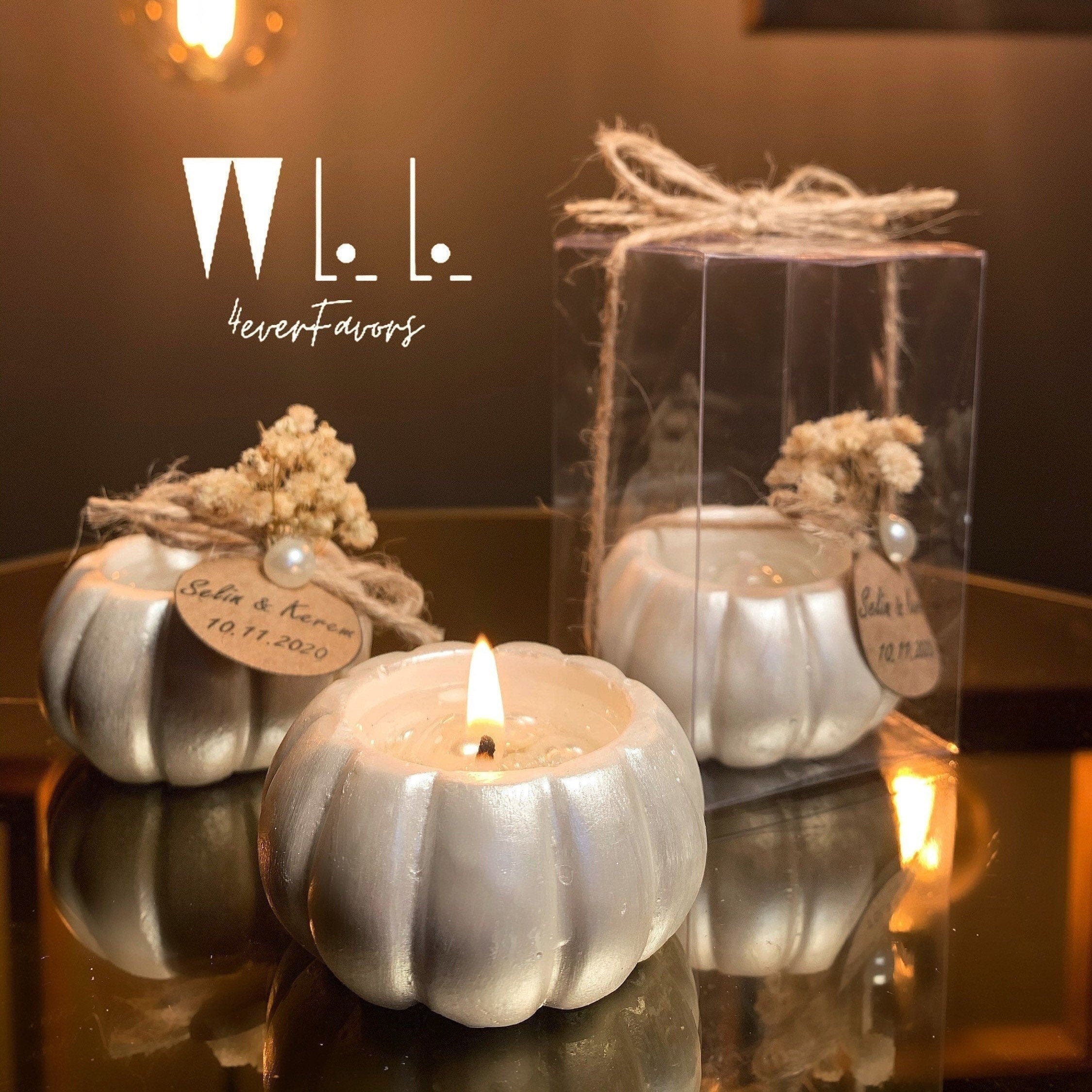 Mini Pumpkin Candles with Custom Labels