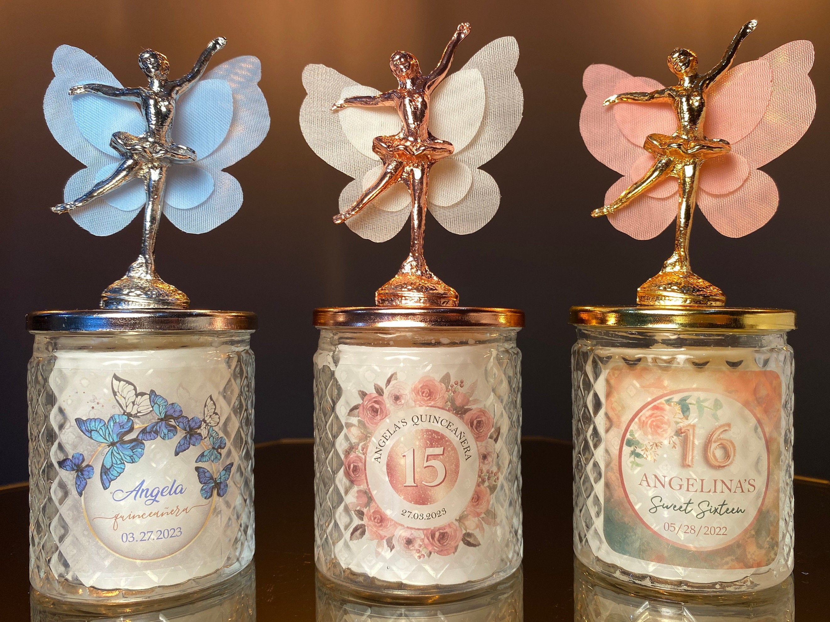 Custom Quinceanera Candle Favors