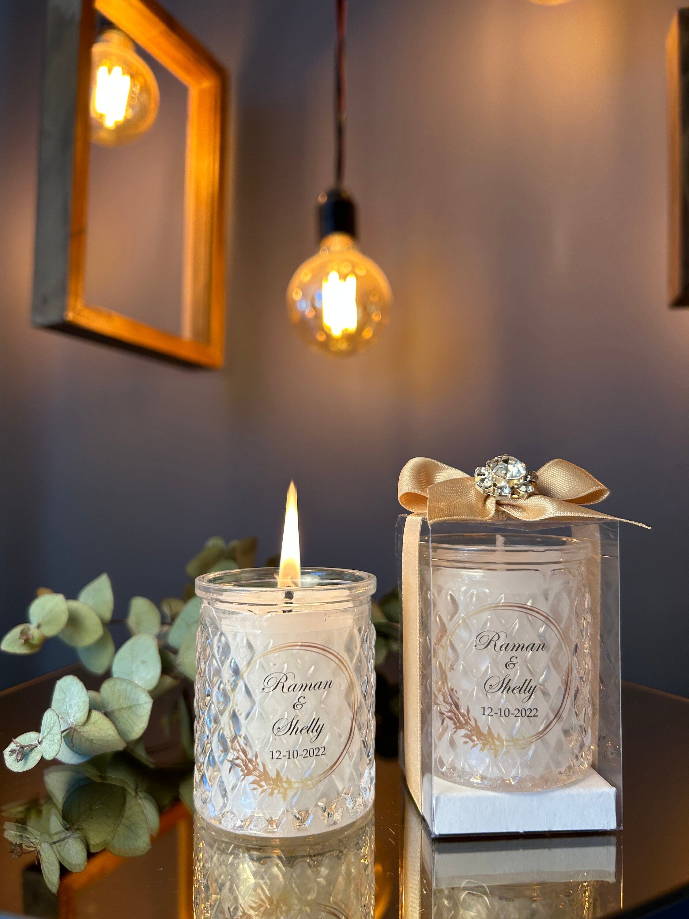 Personalized Glass Candle Favors