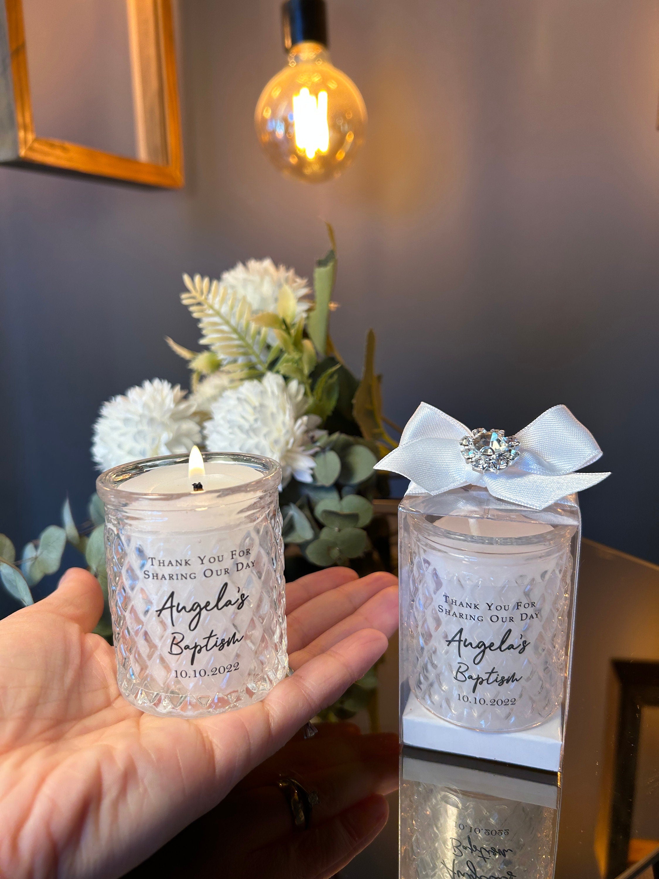 Personalized Glass Candle Favors