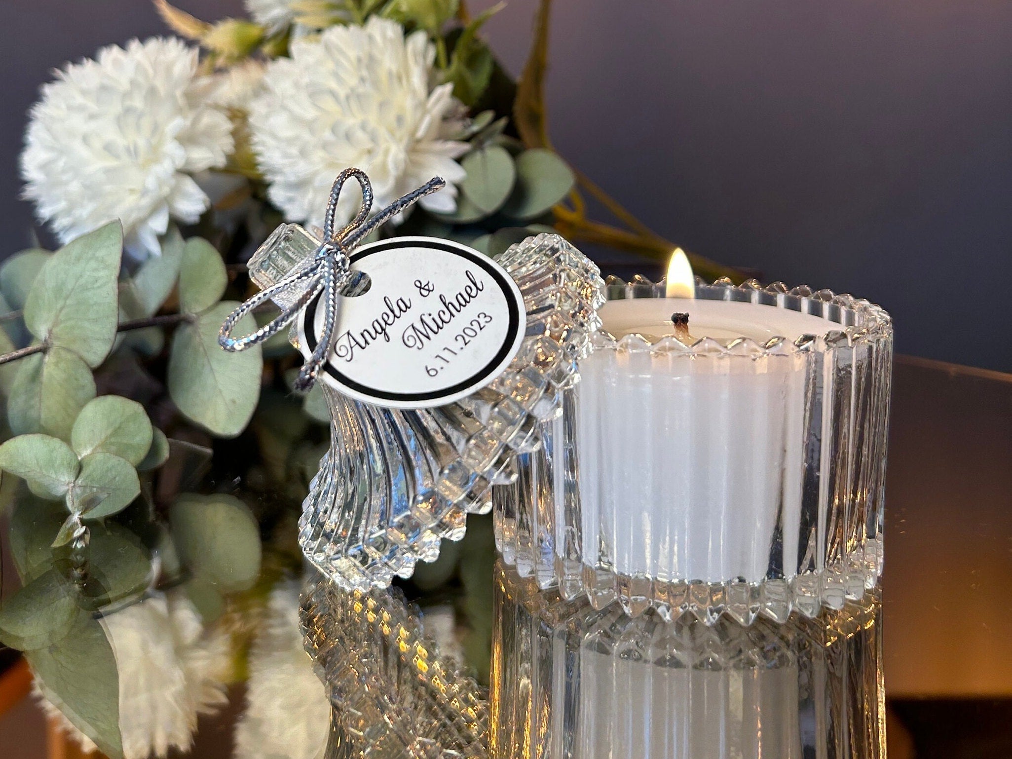 Elegant Wedding Favors, Personalised Luxury Wedding Candle Favors, Elegant Candle in glass for guests, Wedding Favor for Guest in Bulk