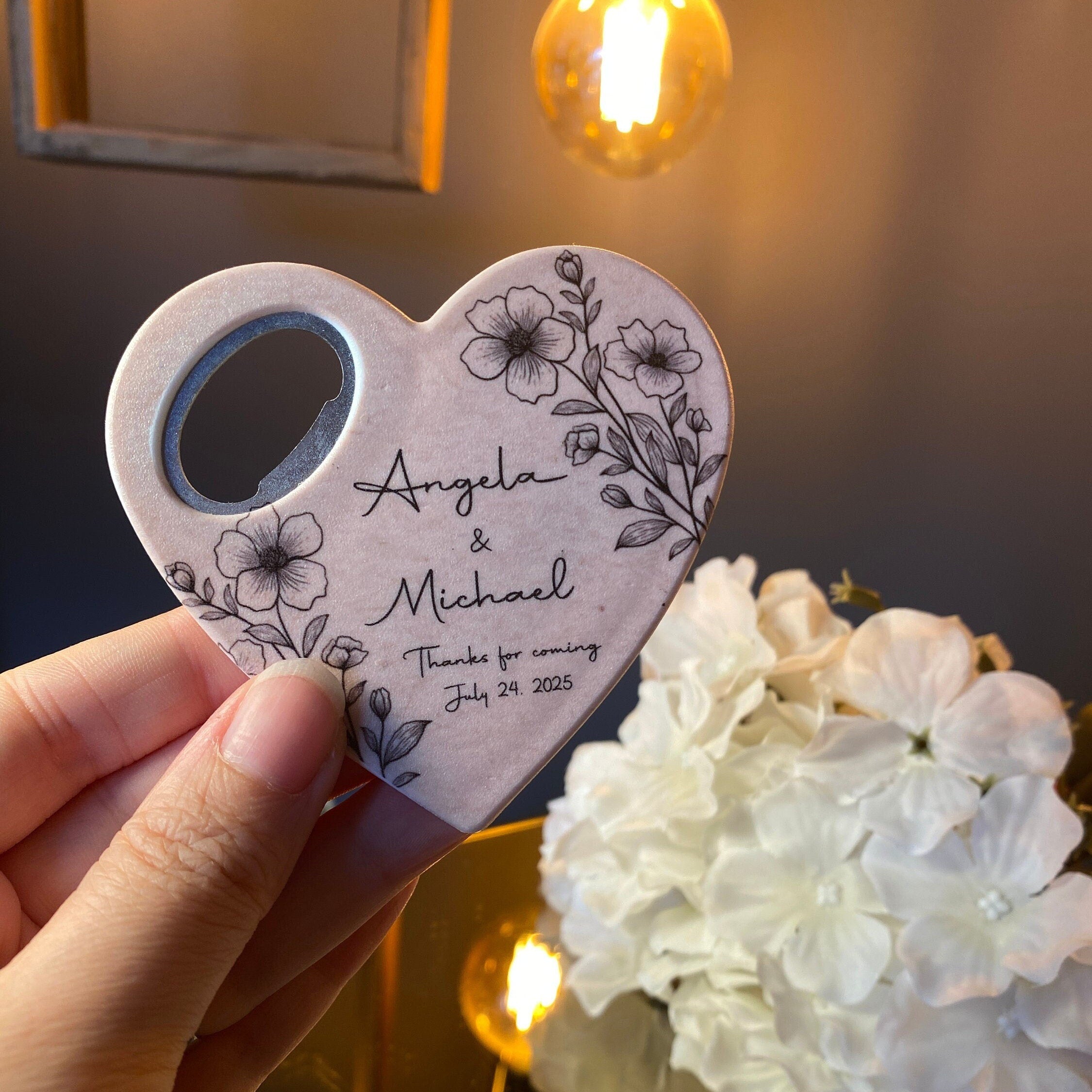 Personalized Magnet Bottle Opener Wedding Favor