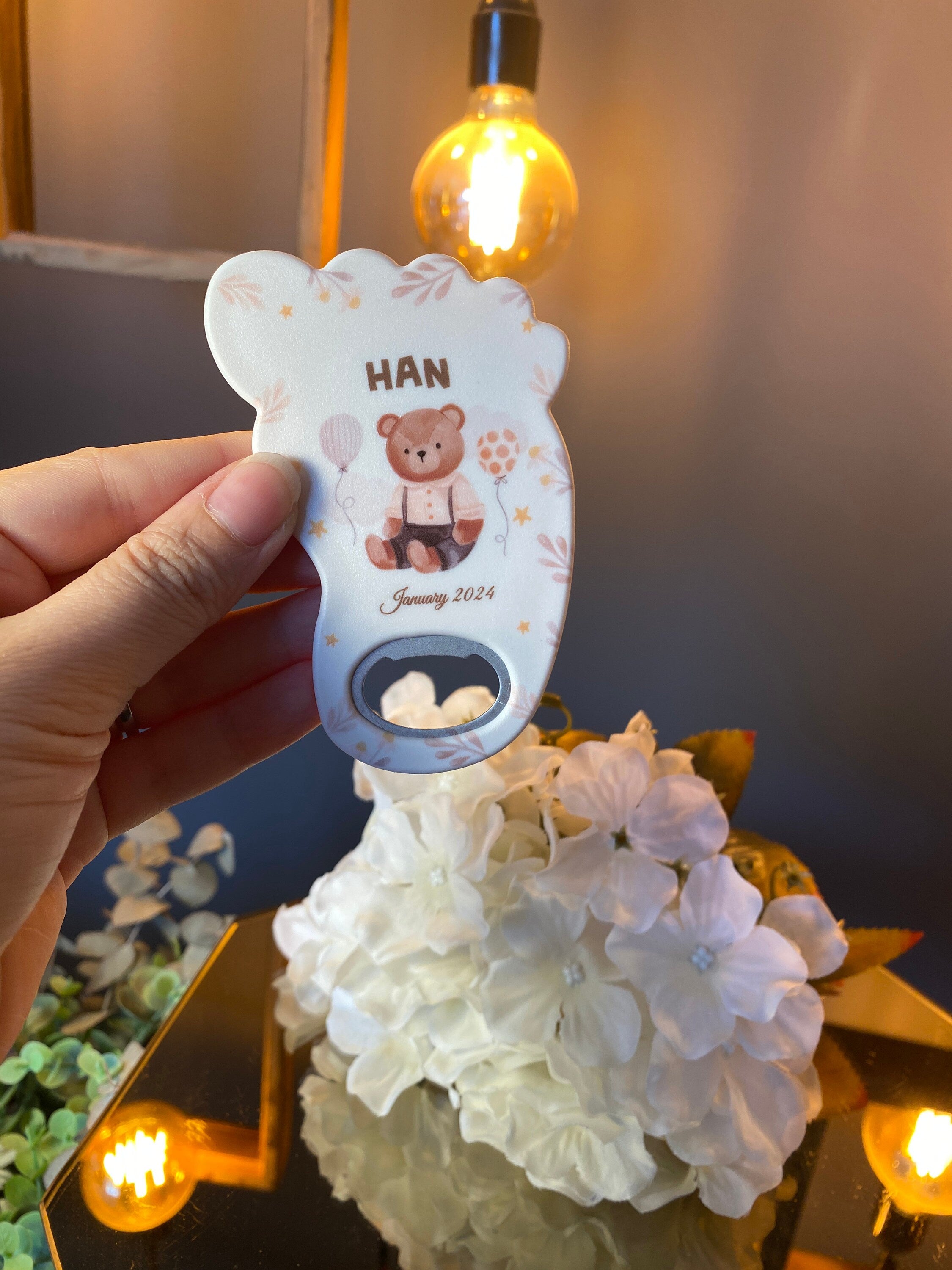 Personalized Baby Footprint Magnet Favors