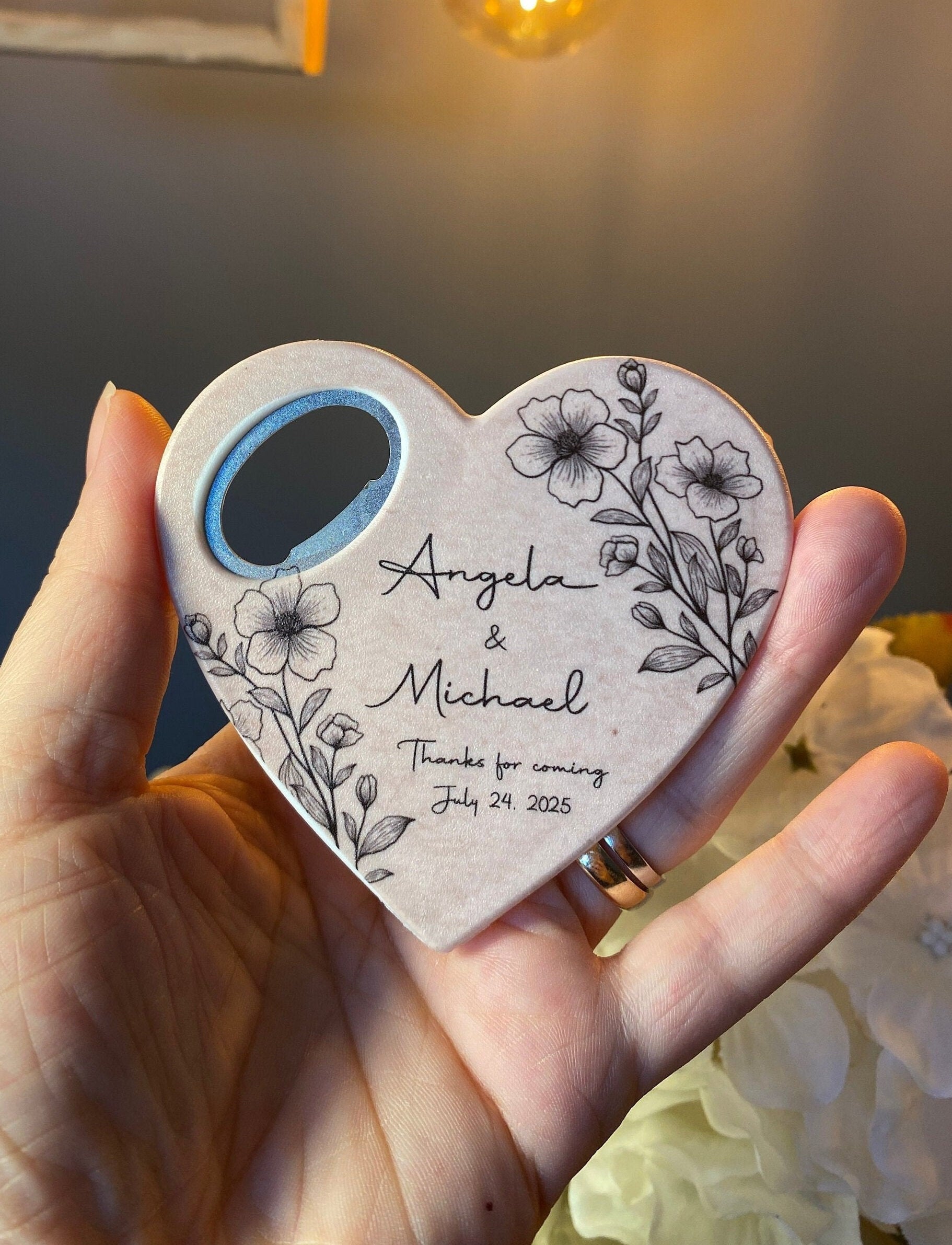 Personalized Magnet Bottle Opener Wedding Favor