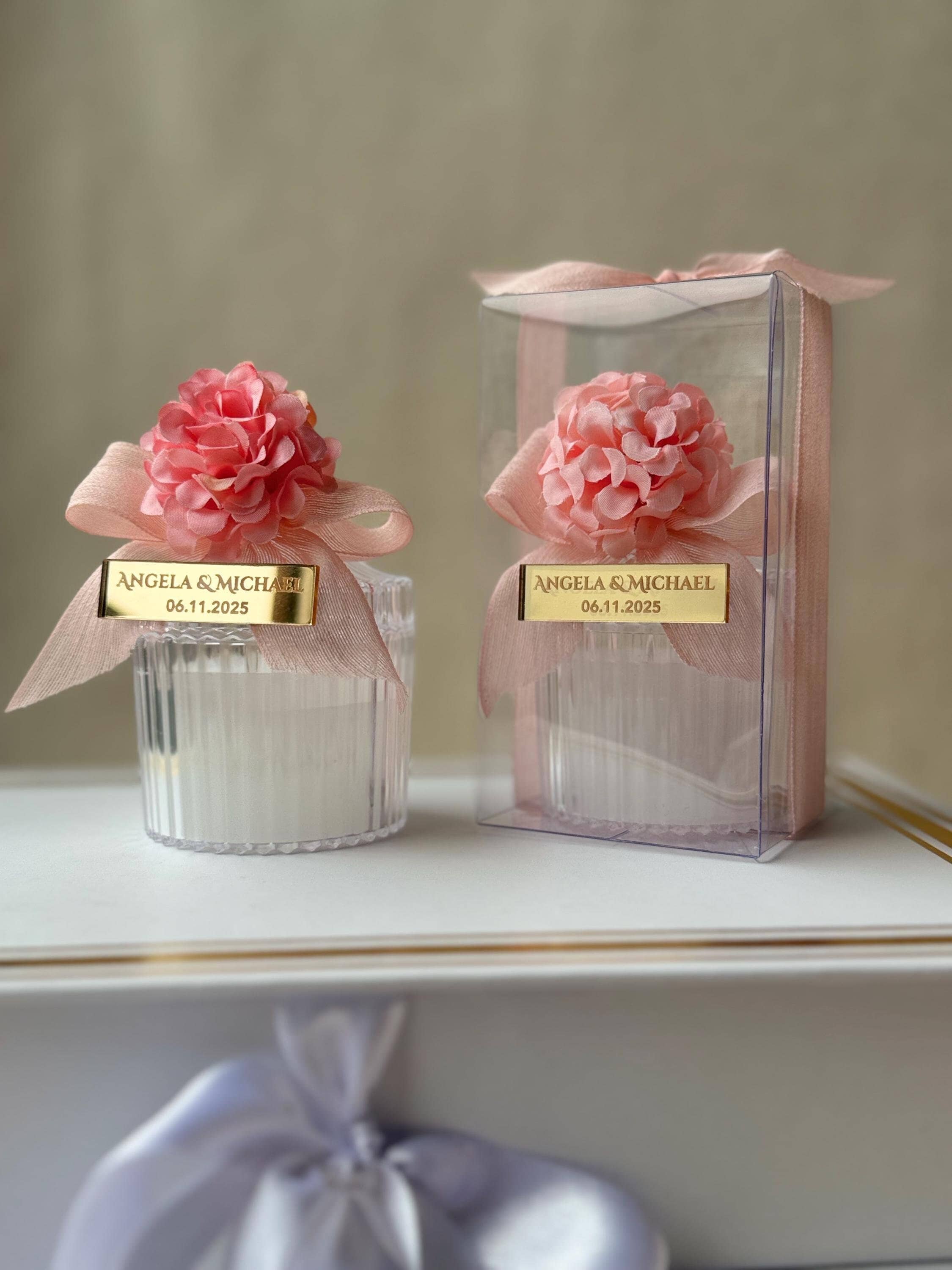 Personalized Candle Wedding Favor for Guests in Bulk, Bridal Shower Candle,Baby Shower Party Favors, Colorful Custom Candle Thank you Favors