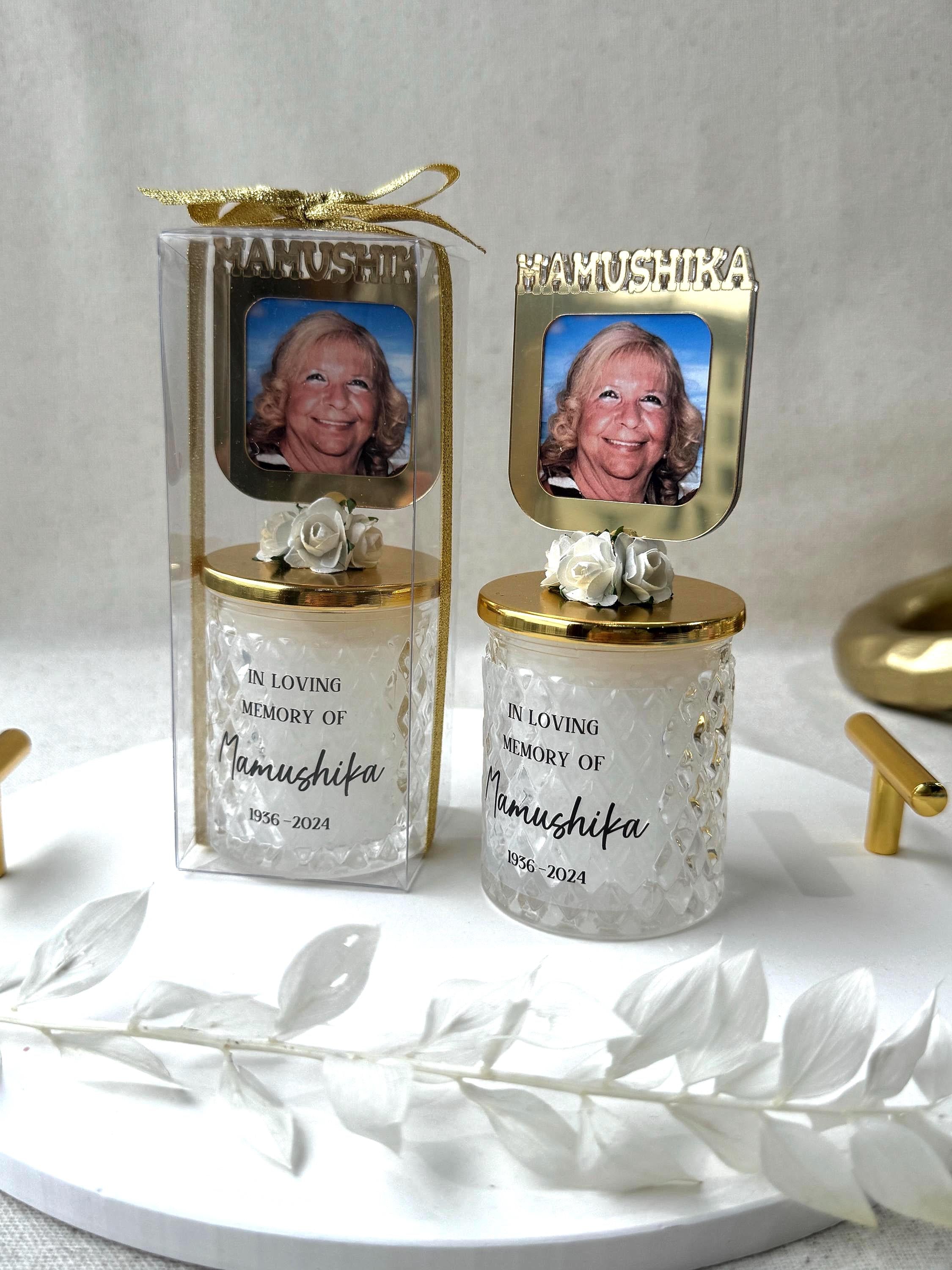 In Loving Memory Favors, Personalized Memorial Candle, Funeral Candle Favors , In Memory of Candle, Goodbyes are not forever Funeral favors