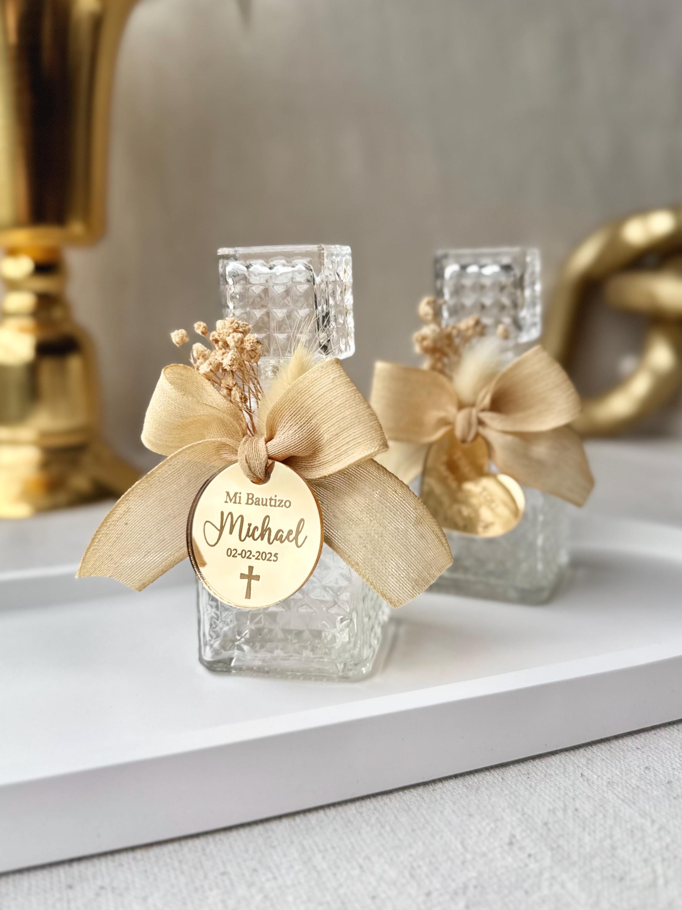 Personalized Empty Holy Water Glass Bottle, Baptism Favors, Holy Communion Favor for Guests, 50 cc Blessed Holy Water Bottle, Religious Gift