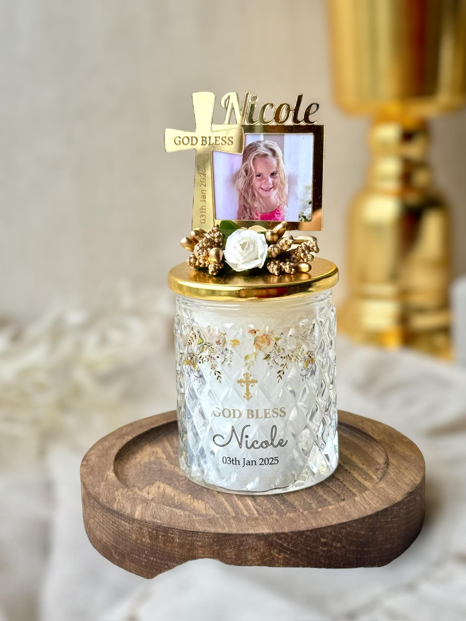 Confirmation Candle Favor – Personalized Cross Gift – Sale for Limited Time