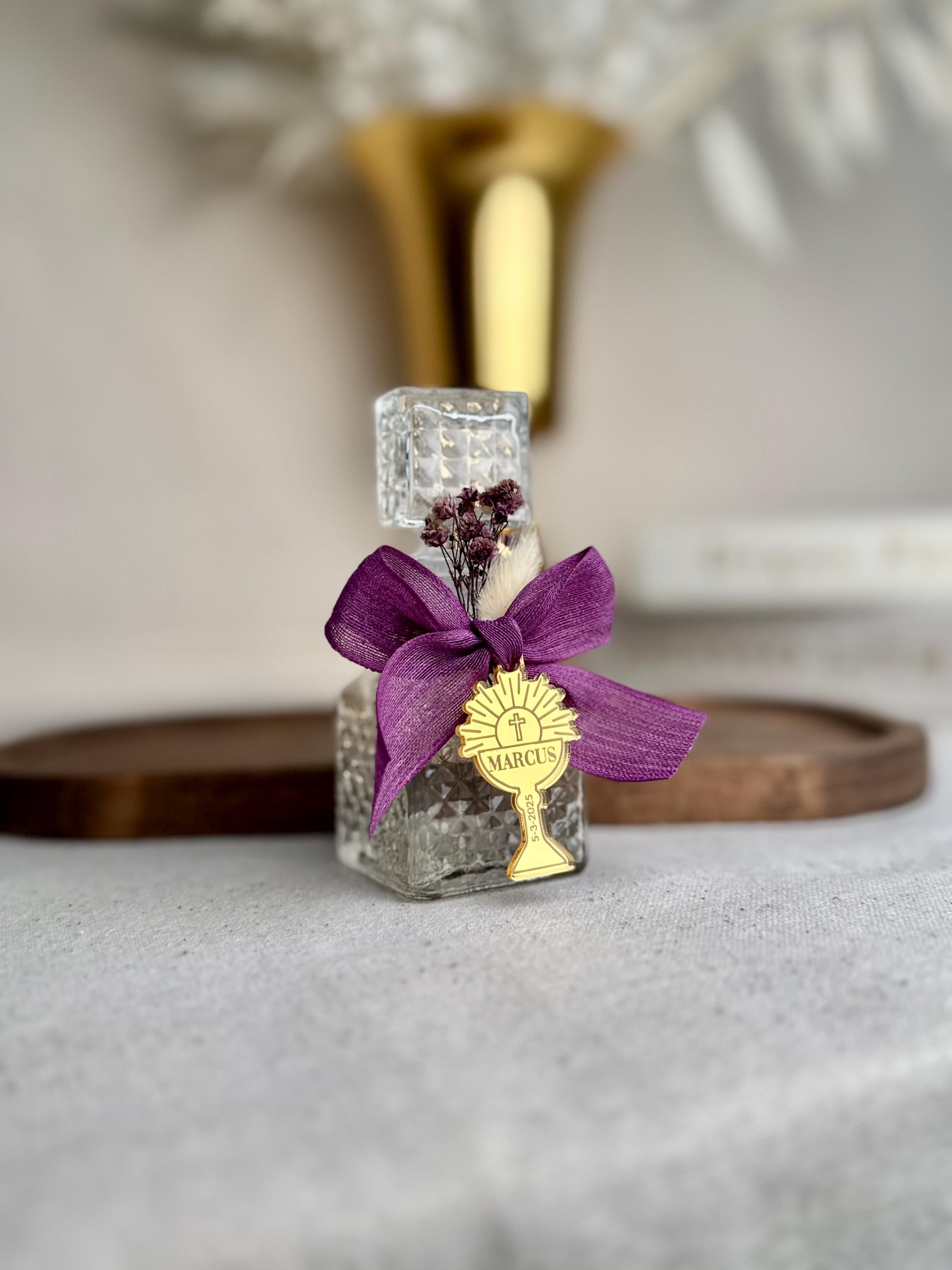 Baptism Gift, Holy Water Glass Bottle Empty, Religious Gift, Baptism Favor For Girl and Boy, Holy Communion Favor, Blessed Holy Water Bottle