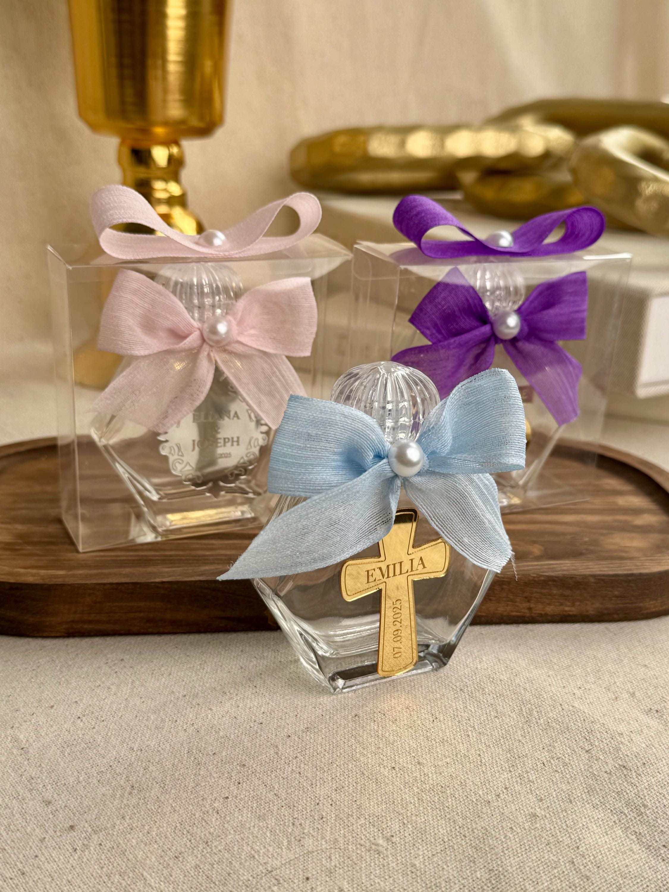 Holy Water Glass Bottle Empty Religious Gift Baptism Favor For Girl and Boy, Holy Communion Favor, Blessed Holy Water Bottle, Baptism Favors