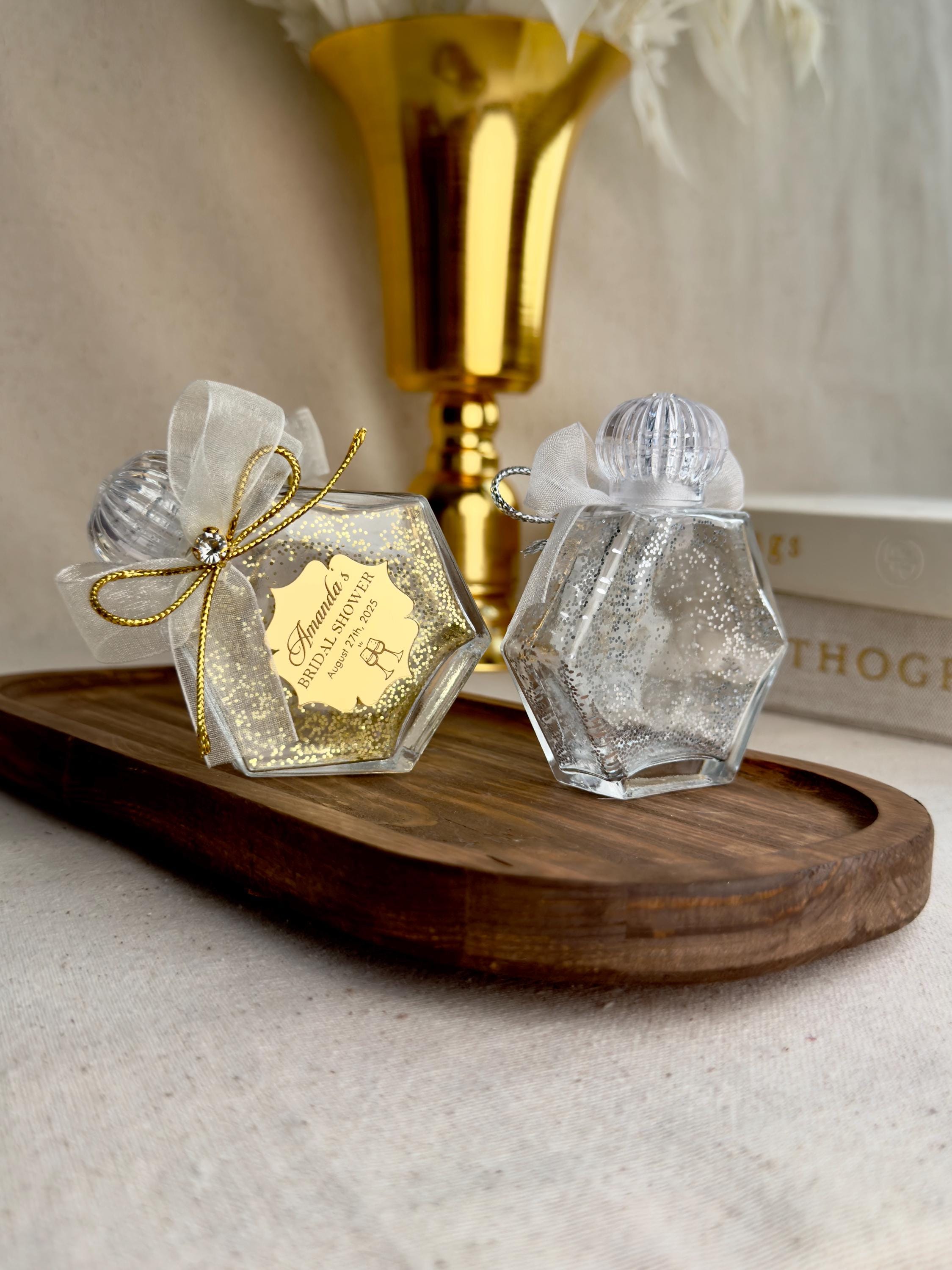 Glass Favor Bottle Gift Container Holy Water Vessel Decoration Crystal Stopper Keepsake Jar Wedding Favor Party Gift Wedding Present Set