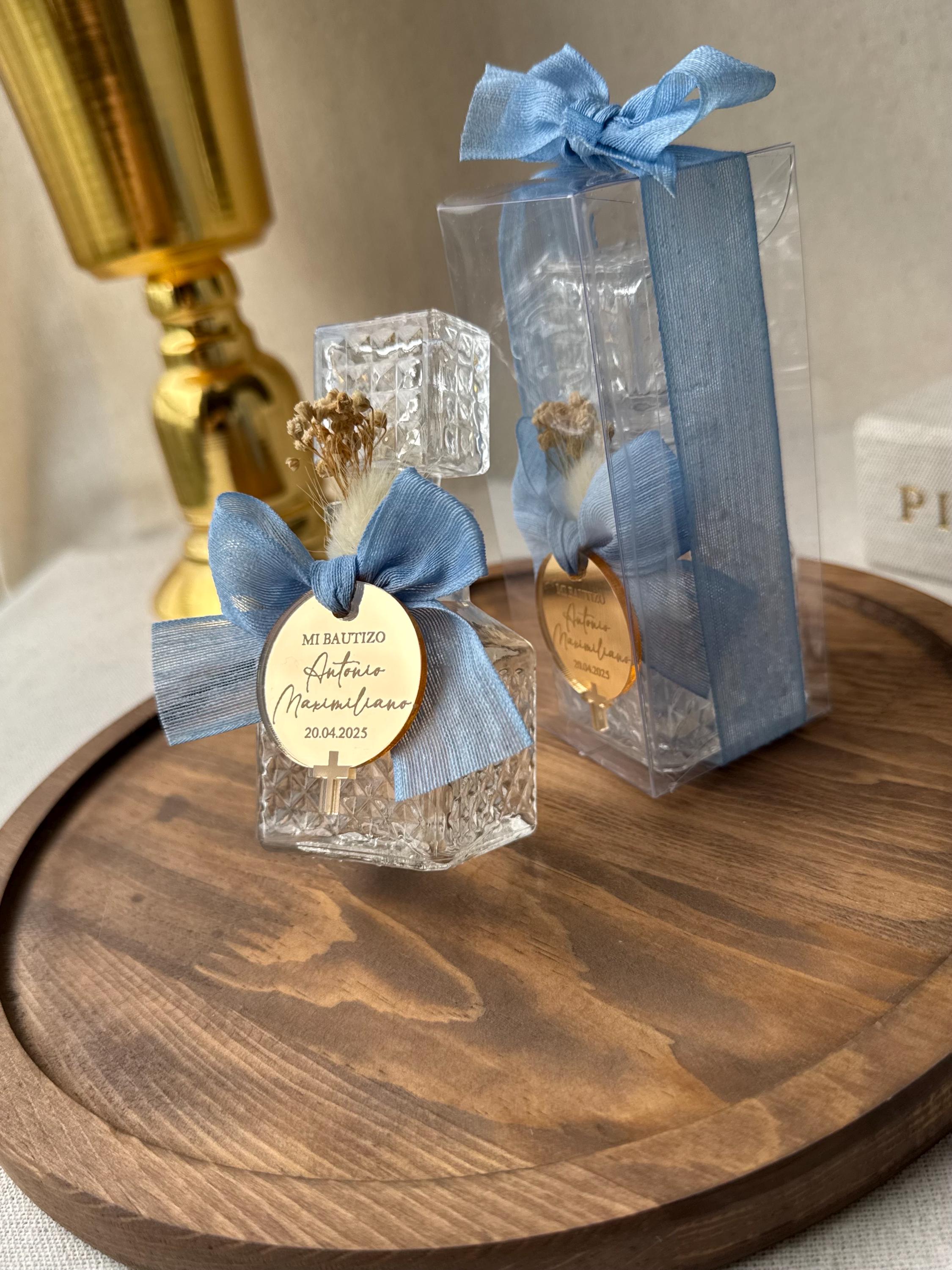 Personlized Empty Holy Water Glass Bottle Baptism Favors for Girl and Boy, Personalized religious gifts ceremony favors for guests