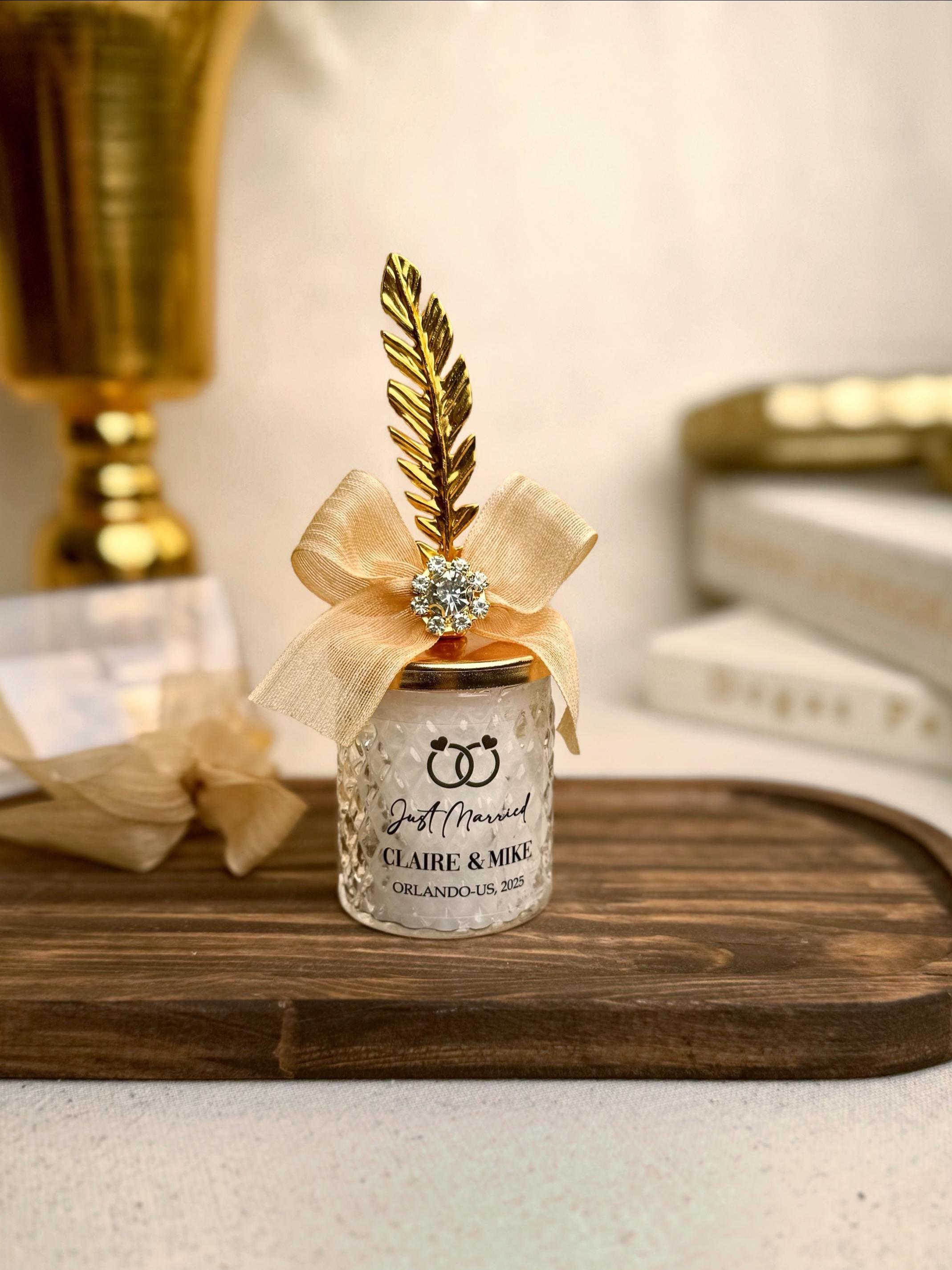 Personalized Wedding Candle Favor for Guest • Bridal Shower Favors • Bulk Wedding Favors • Thank you Favors • Candle Favors for Guests