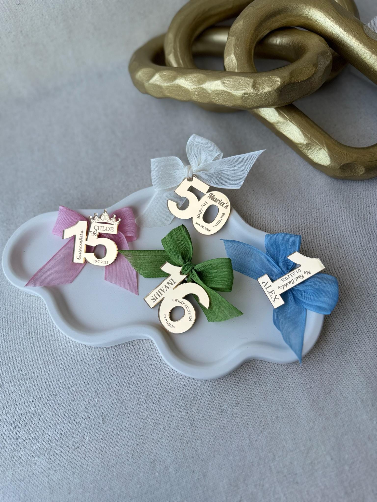 Personalized Number Tag for Celebration Party Favor for Sweet 16 Table Decoration for Party Gift Item for Birthday Event Accessory for