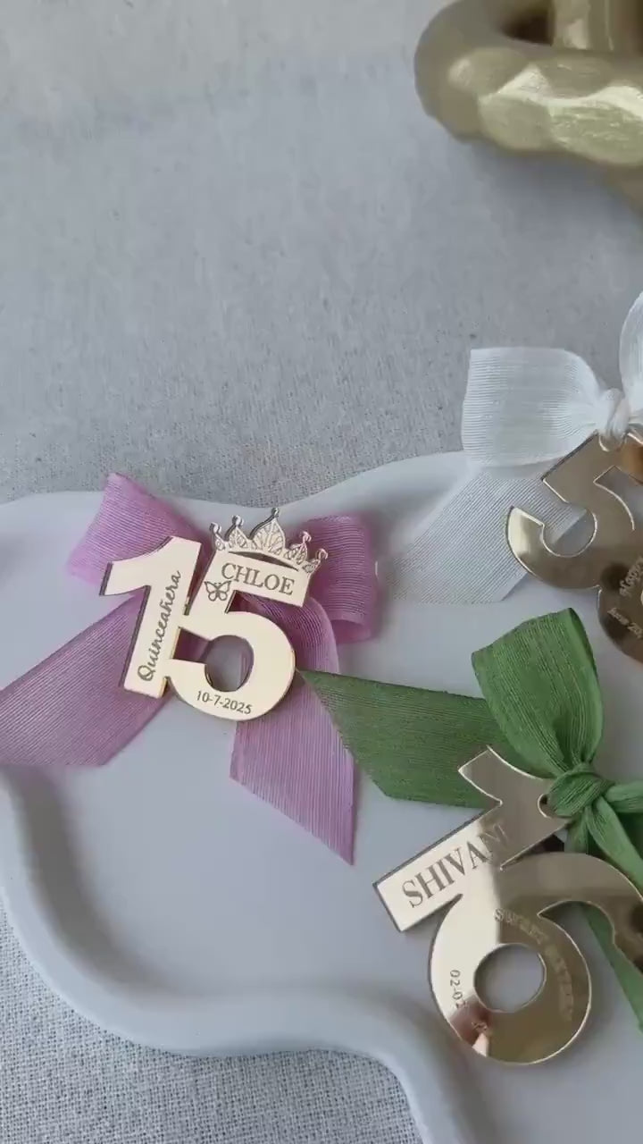 Personalized Number Tag for Celebration Party Favor for Sweet 16 Table Decoration for Party Gift Item for Birthday Event Accessory for