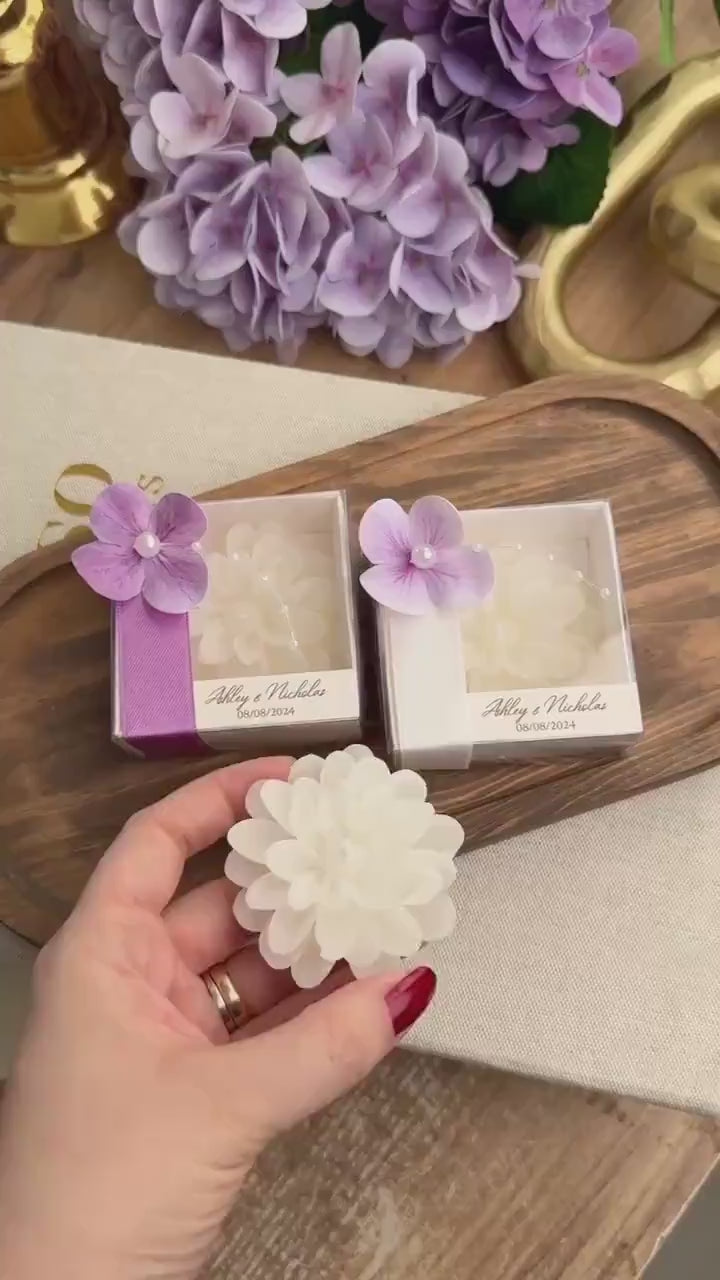 Personalized Bulk Lotus Flower Candle for Guests, Wedding Candle gift for Guests, Baby Shower Candles,Elegant Party Favors , Candle Favors